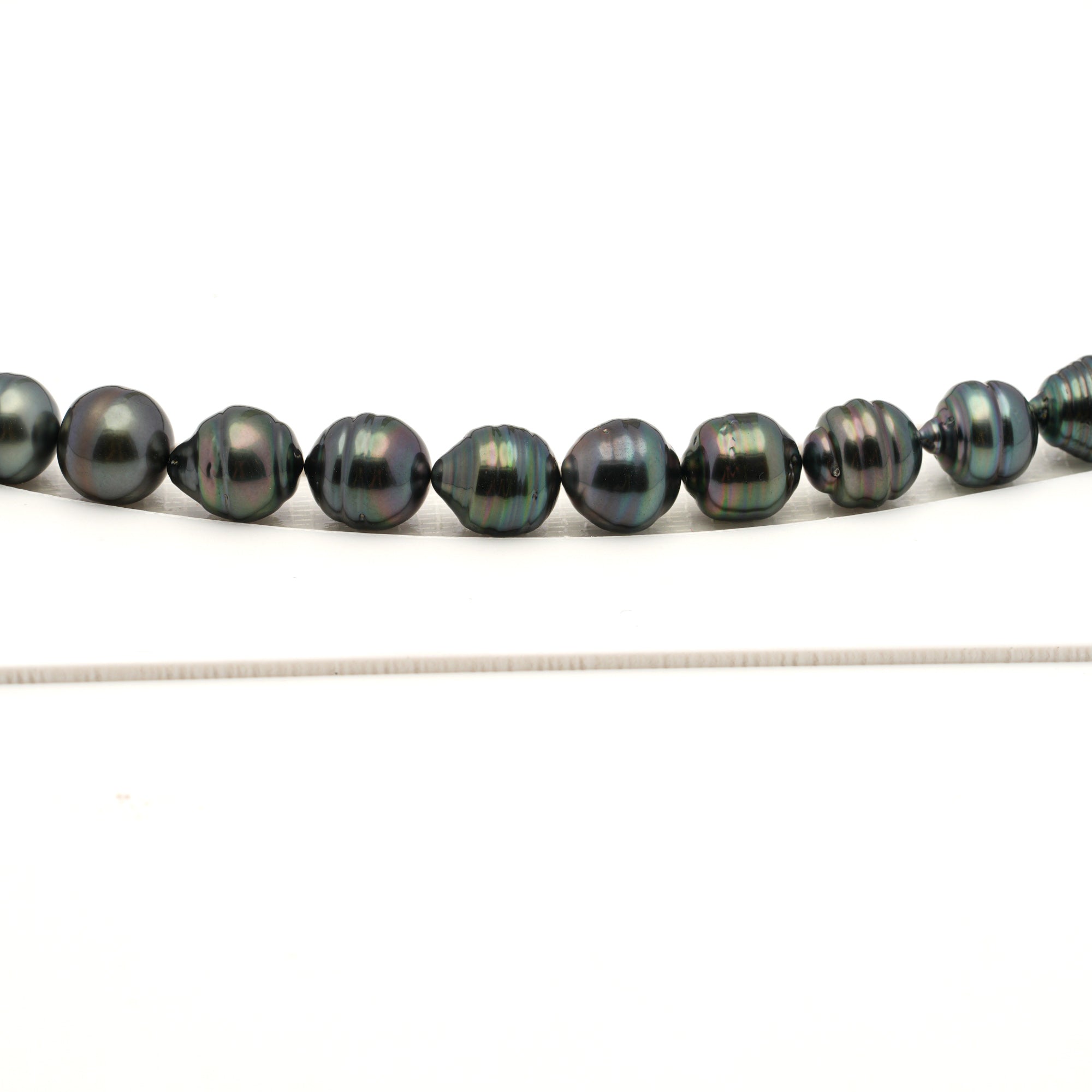 40pcs Dark Green 8-11mm - CL AAA/AA Quality Tahitian Pearl Necklace NL1794 LP4