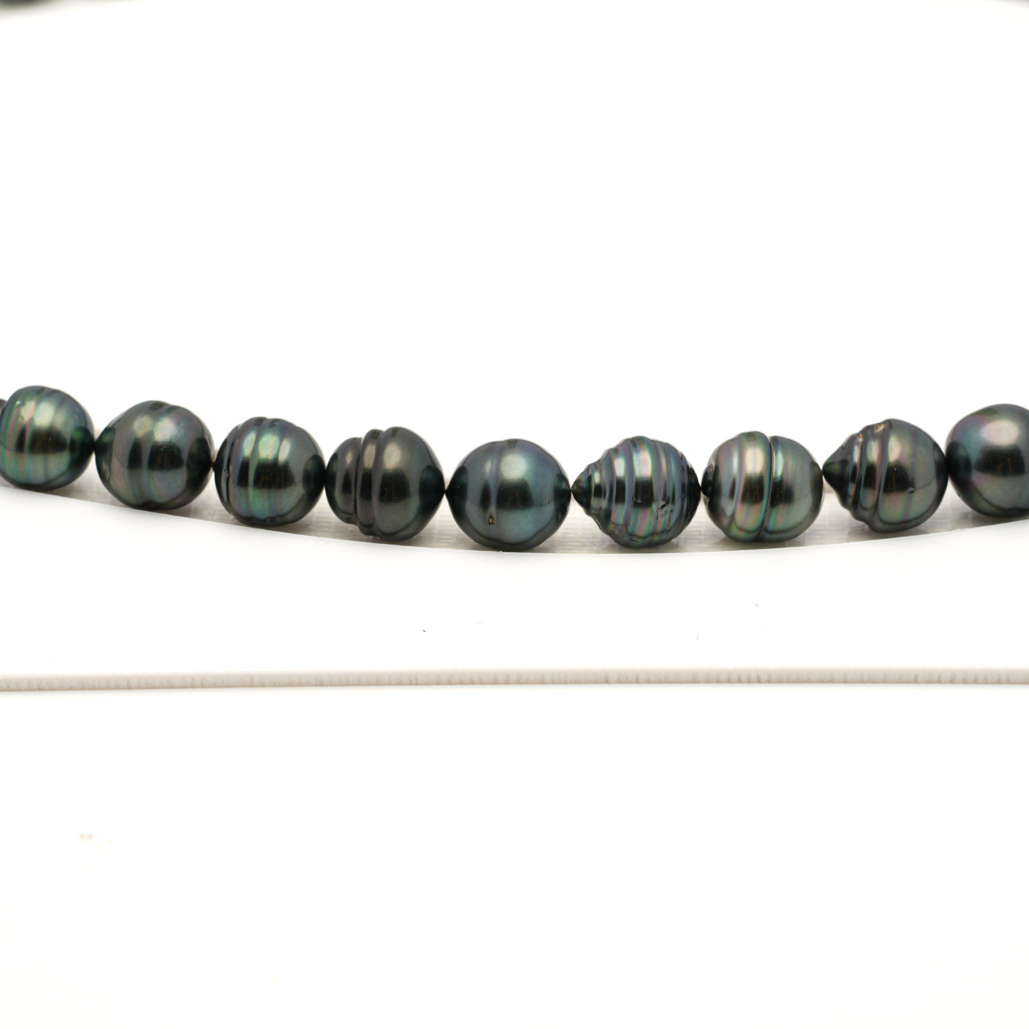 40pcs Dark Green 8-11mm - CL AAA/AA Quality Tahitian Pearl Necklace NL1794 LP4