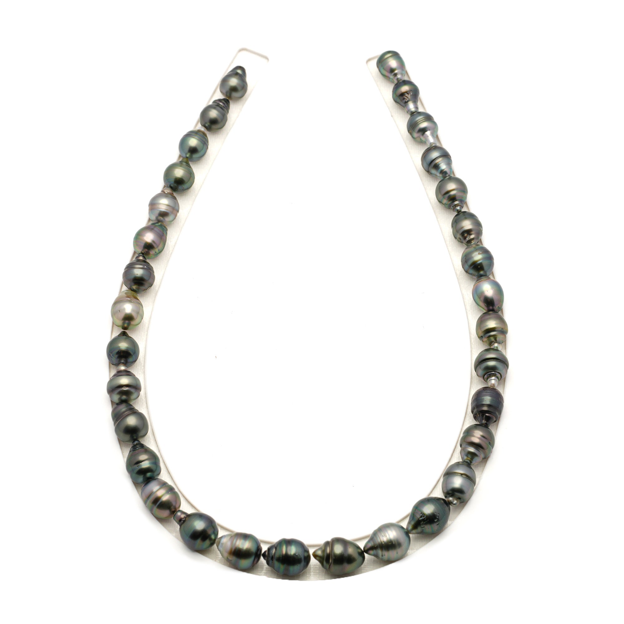 32pcs Green Mix 8-11mm - SB/CL AAA/AA Quality Tahitian Pearl Necklace NL1797 LP4