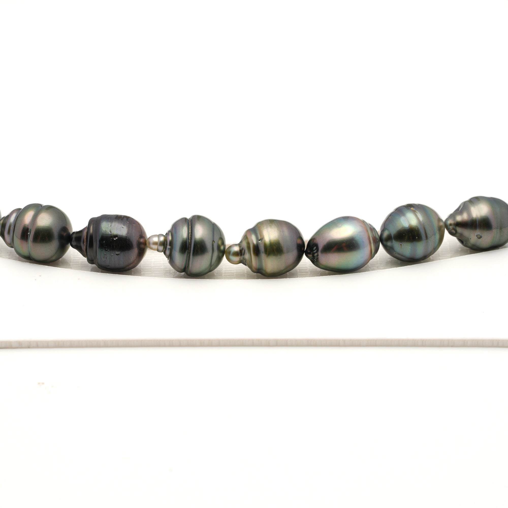 32pcs Green Mix 8-11mm - SB/CL AAA/AA Quality Tahitian Pearl Necklace NL1797 LP4