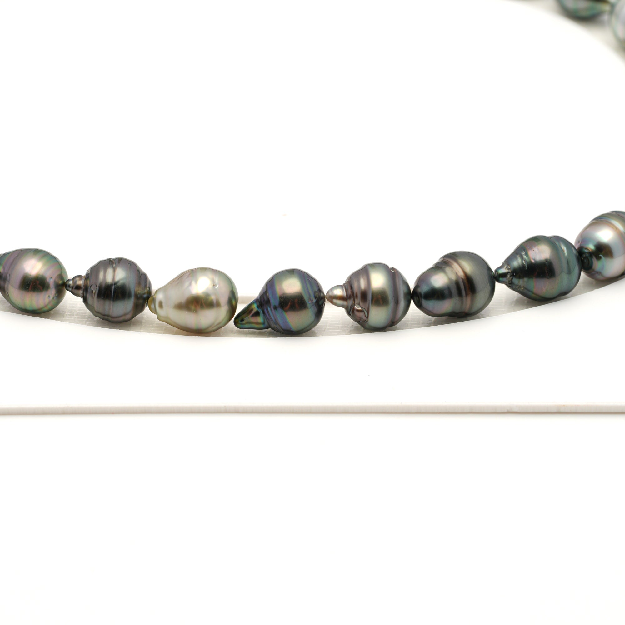 32pcs Green Mix 8-11mm - SB/CL AAA/AA Quality Tahitian Pearl Necklace NL1797 LP4