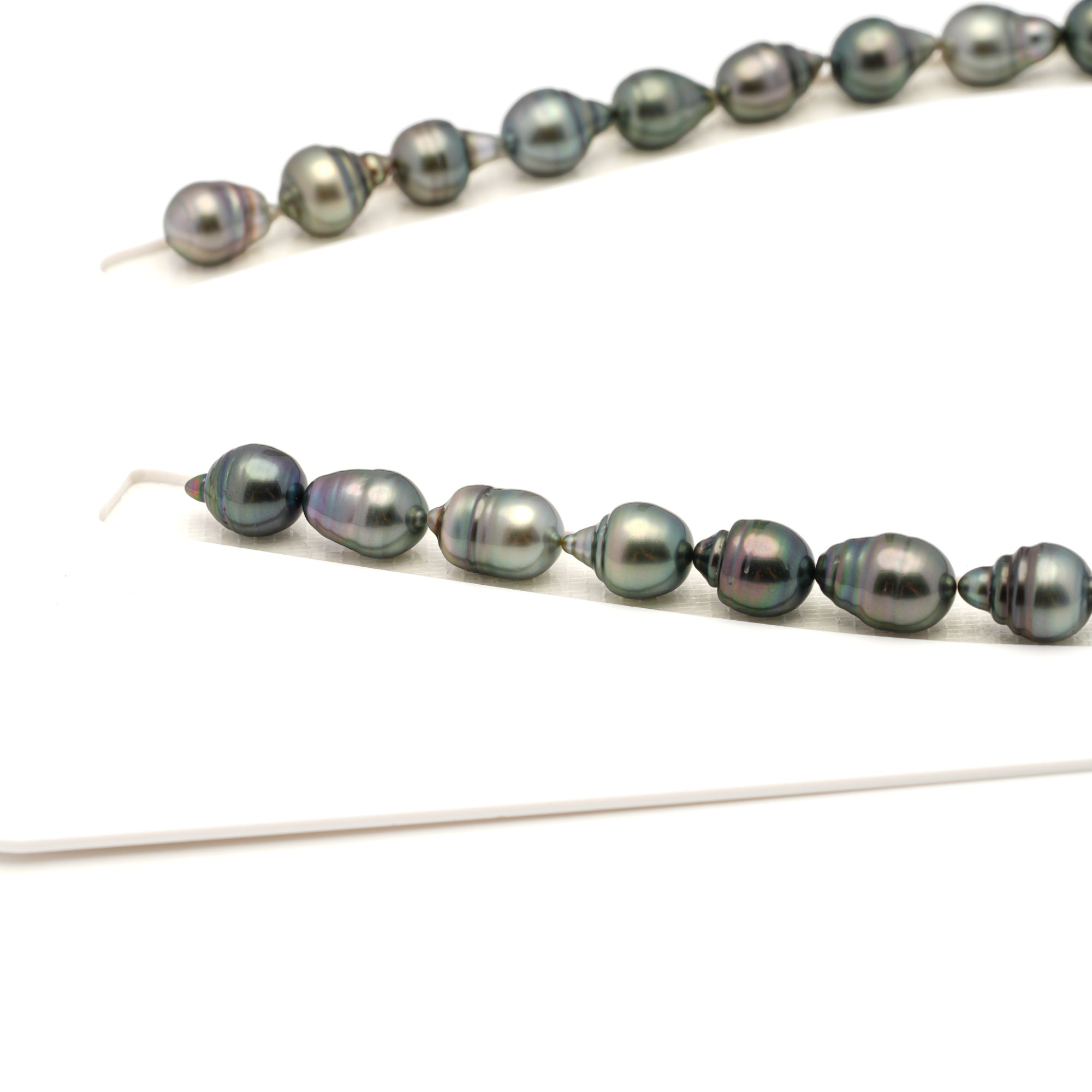 35pcs Light Green 8-11mm - SB/CL AAA Quality Tahitian Pearl Necklace NL1793 LP4