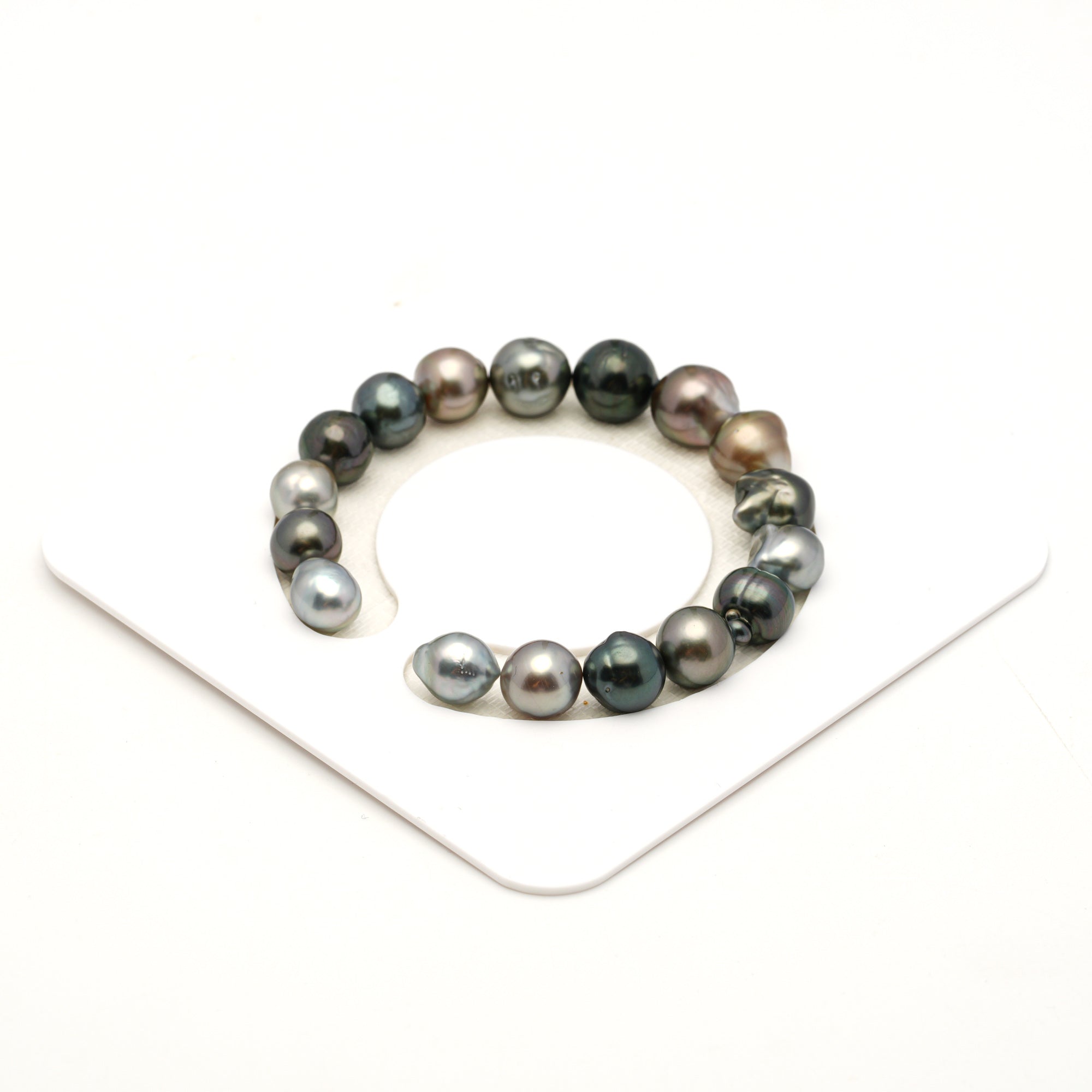 17pcs Multicolor 9-11mm - BQ AAA/AA Quality Tahitian Pearl Bracelet BR2531 LP4
