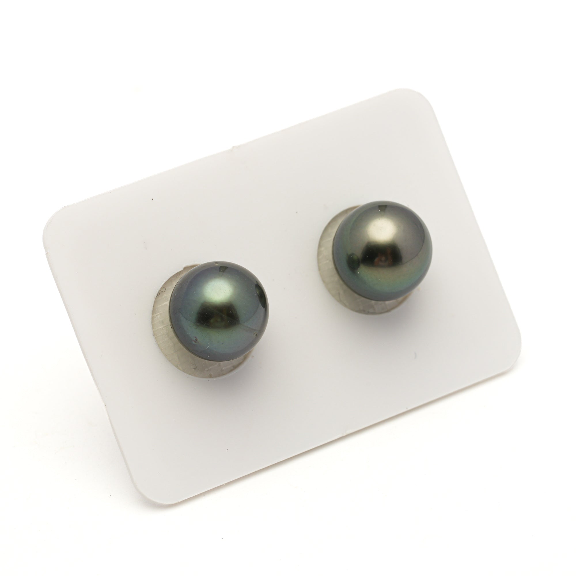 2pcs Dark Green 10.7-10.9mm - RSR AAA/AA Quality Tahitian Pearl Pair ER1952 LP4