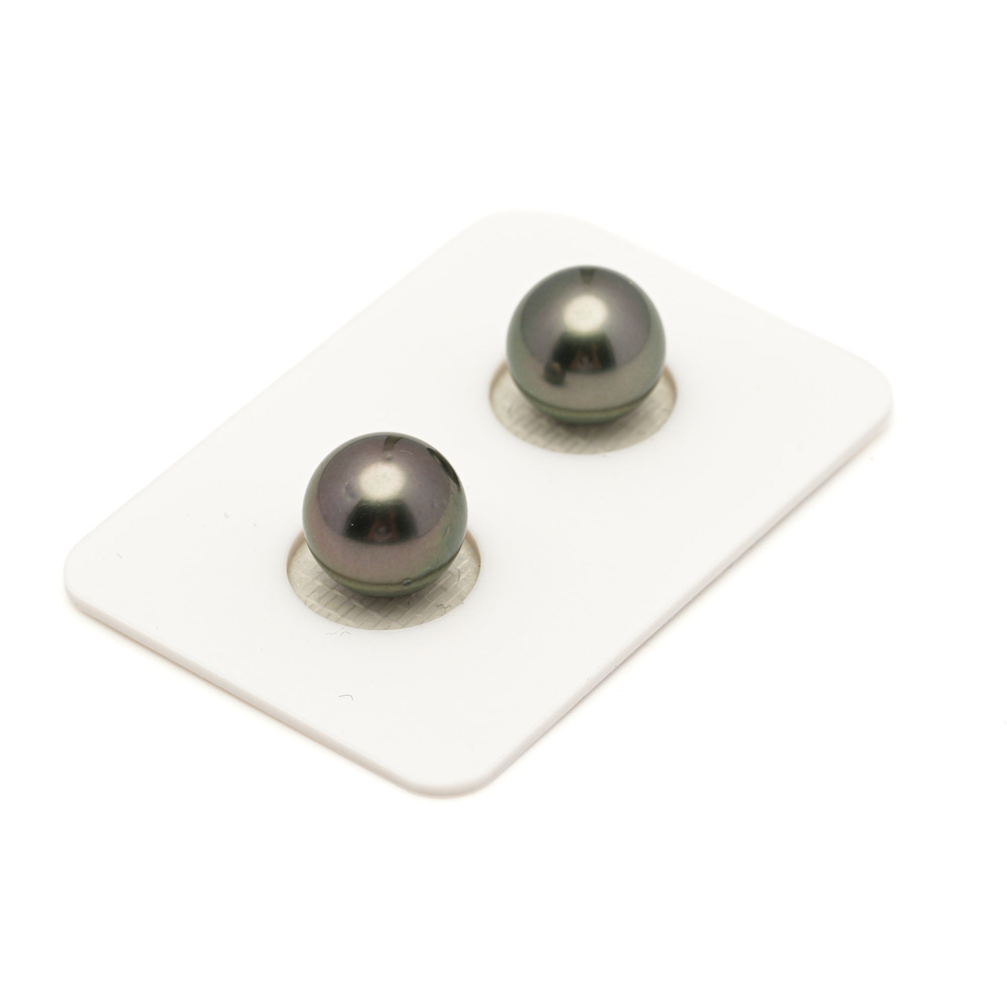 2pcs Green Cherry 10.4mm - RSR AAA/AA Quality Tahitian Pearl Pair ER1953 LP4