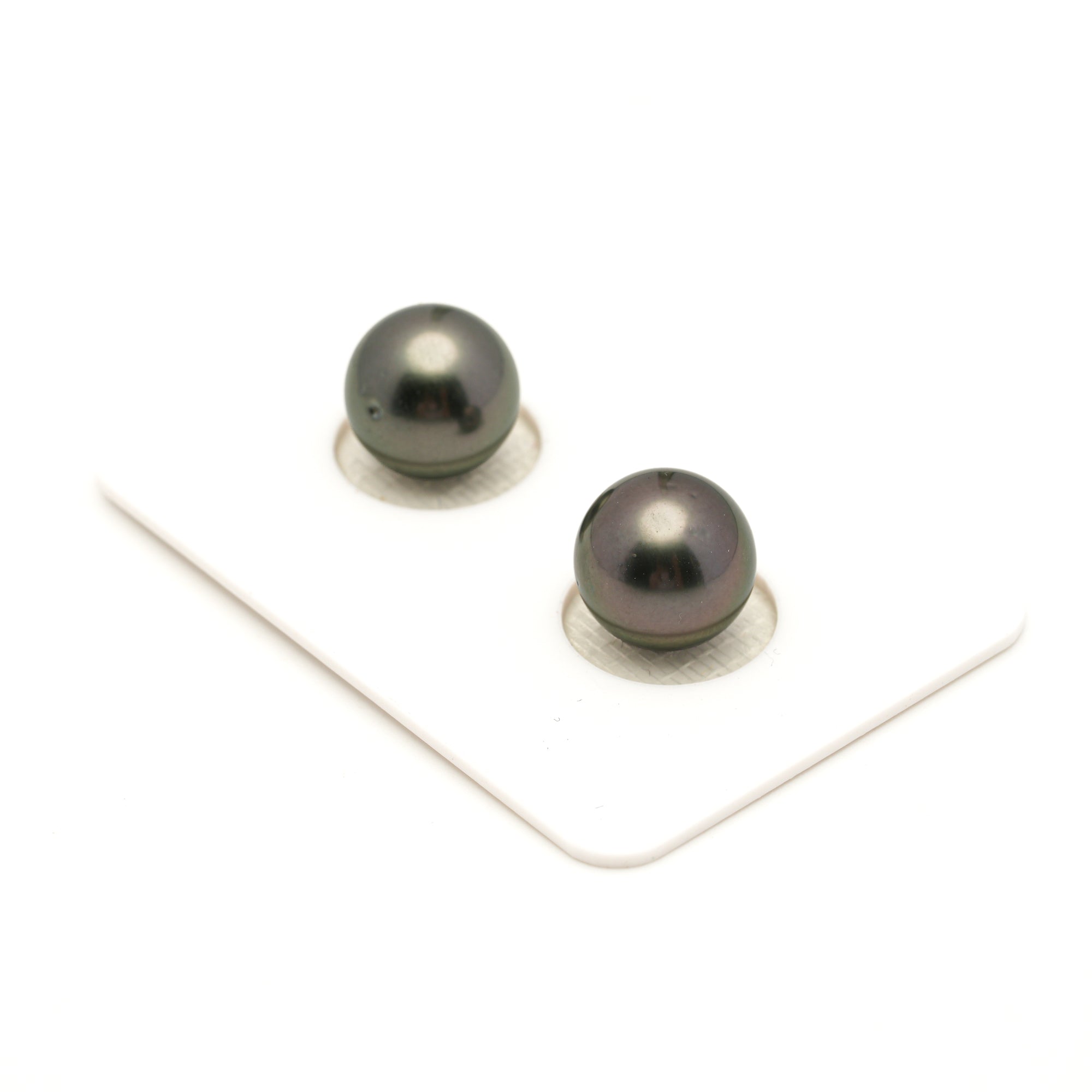 2pcs Green Cherry 10.4mm - RSR AAA/AA Quality Tahitian Pearl Pair ER1953 LP4
