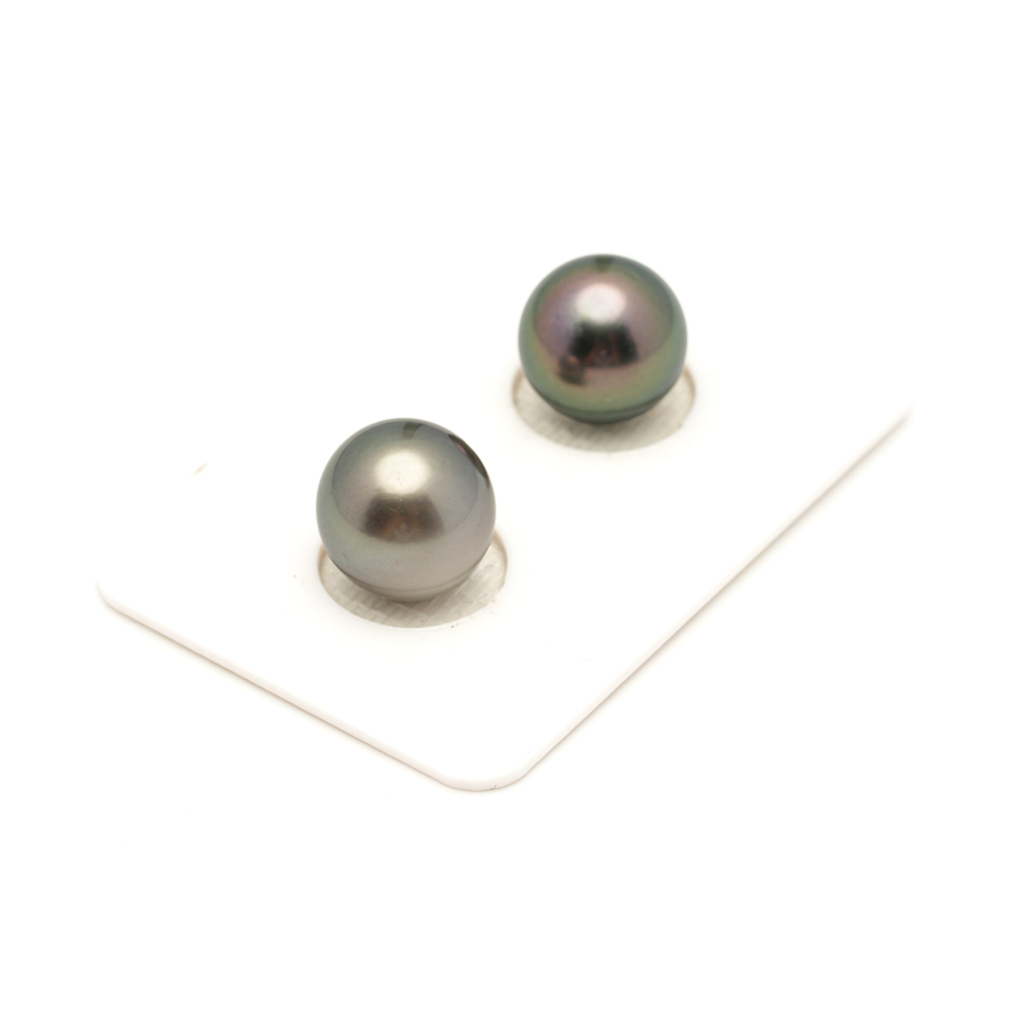 2pcs Green 11.3-11.6mm - RSR AA Quality Tahitian Pearl Pair ER1954 LP4