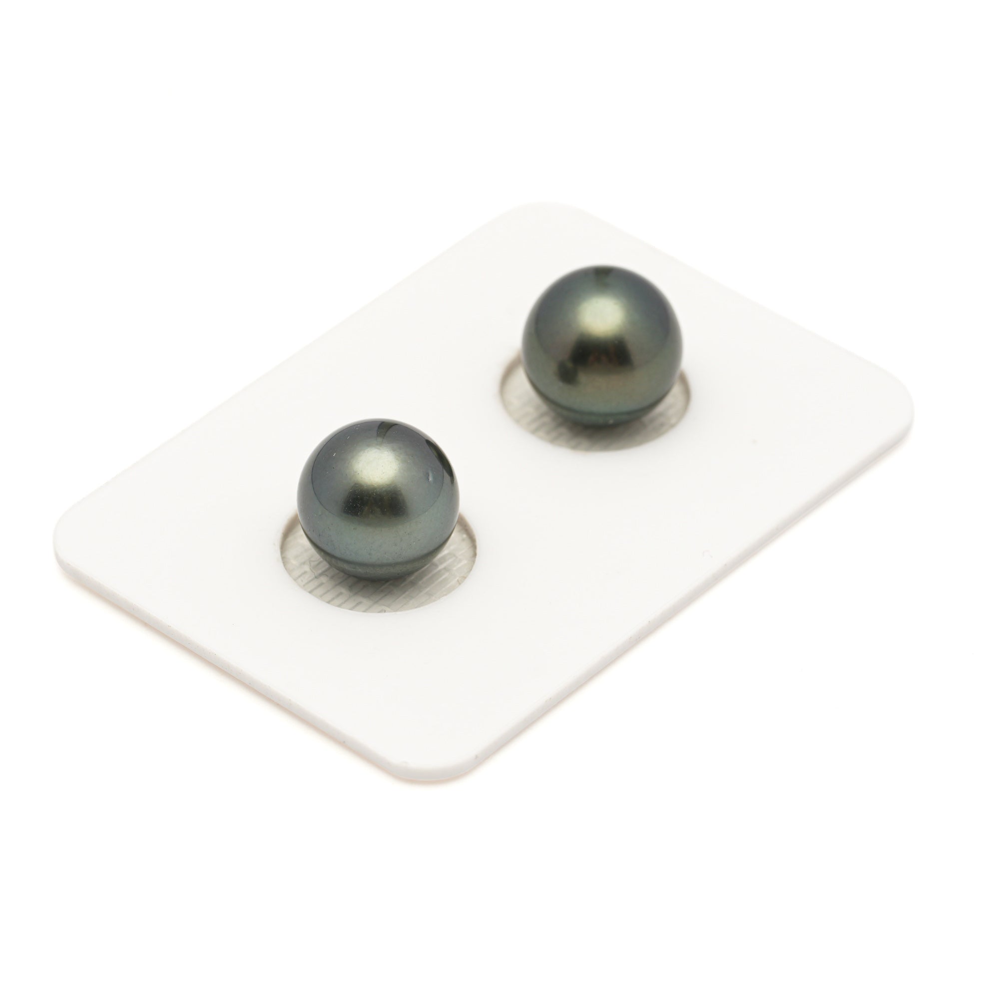 2pcs Green 10-10.3mm - RSR AAA/AA Quality Tahitian Pearl Pair ER1957 LP3