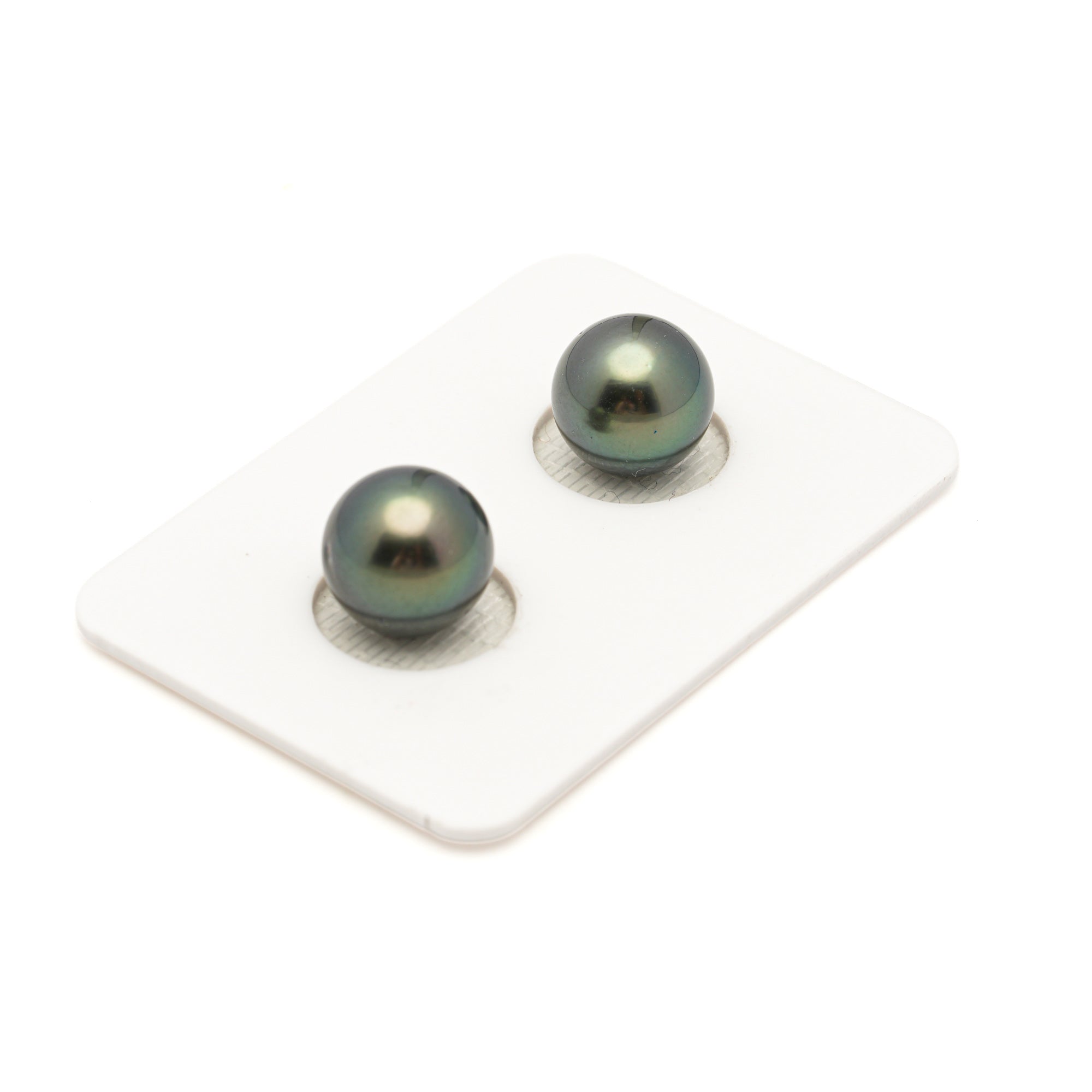 2pcs Green 10-10.3mm - RSR AAA/AA Quality Tahitian Pearl Pair ER1957 LP3