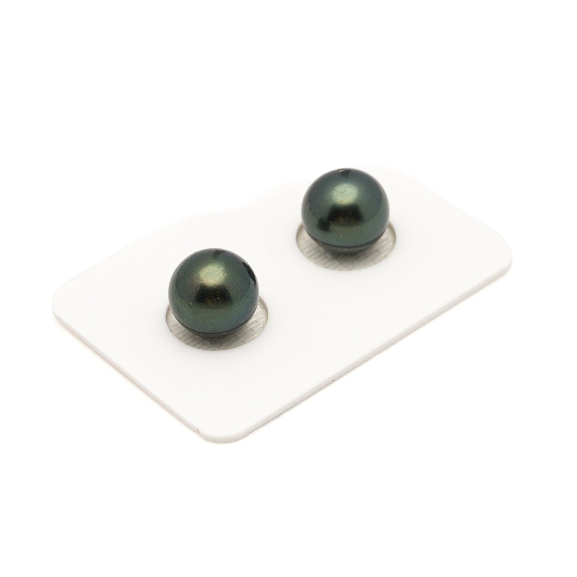 2pcs Dark Green 10.6-10.8mm - RSR AA Quality Tahitian Pearl Pair ER1958 LP3