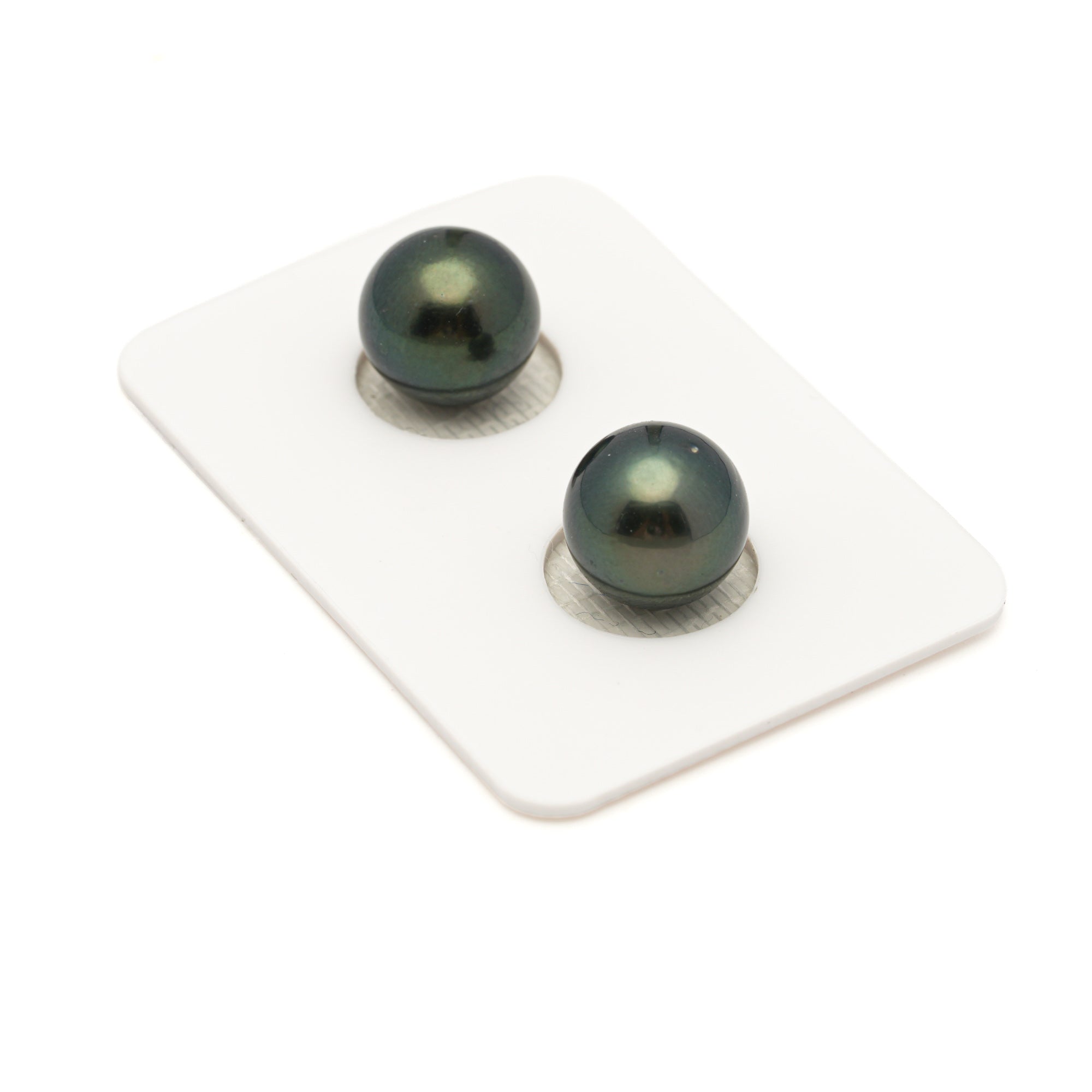2pcs Dark Green 10.6-10.8mm - RSR AA Quality Tahitian Pearl Pair ER1958 LP3