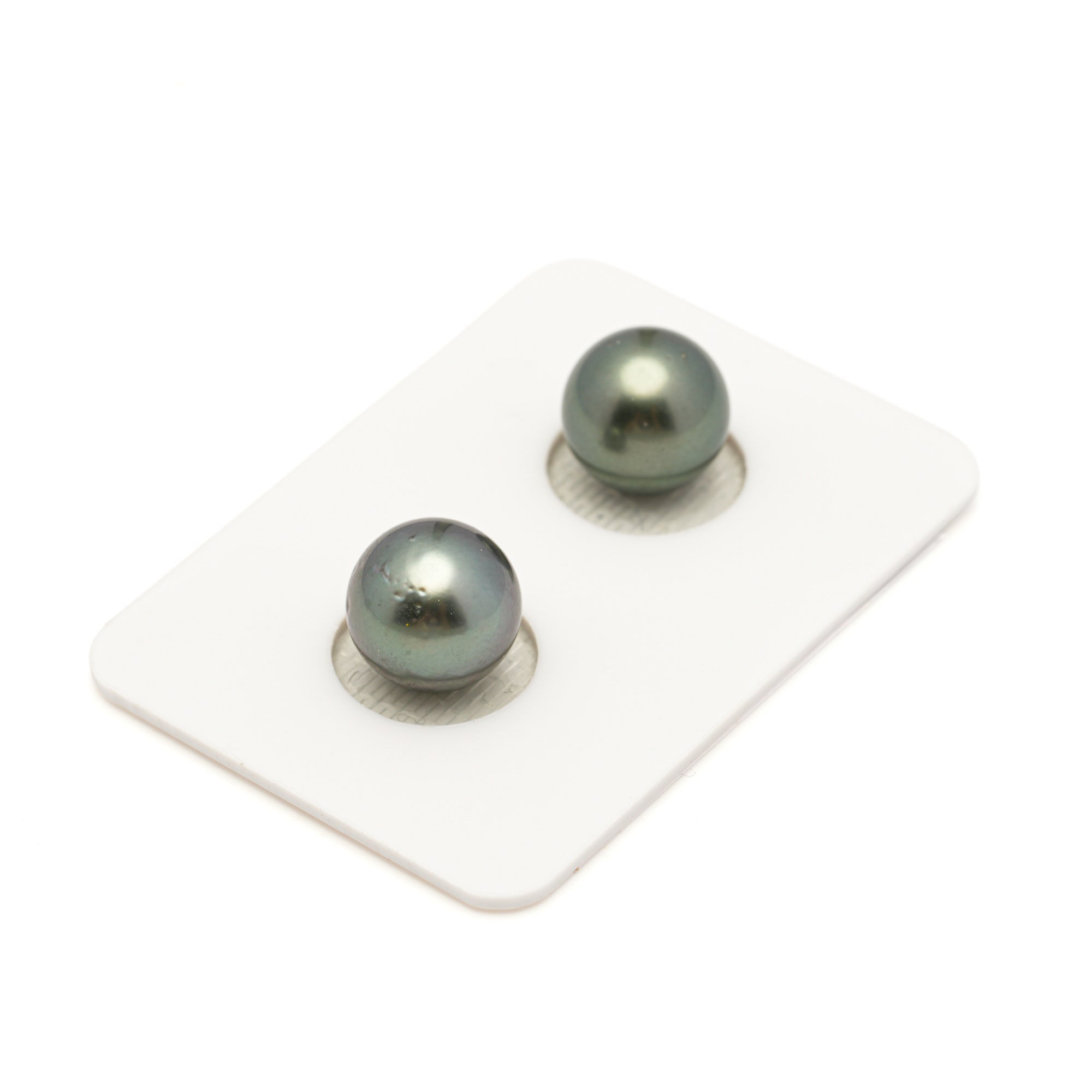 2pcs Green 10.3mm - RSR AAA/AA Quality Tahitian Pearl Pair ER1959 LP3