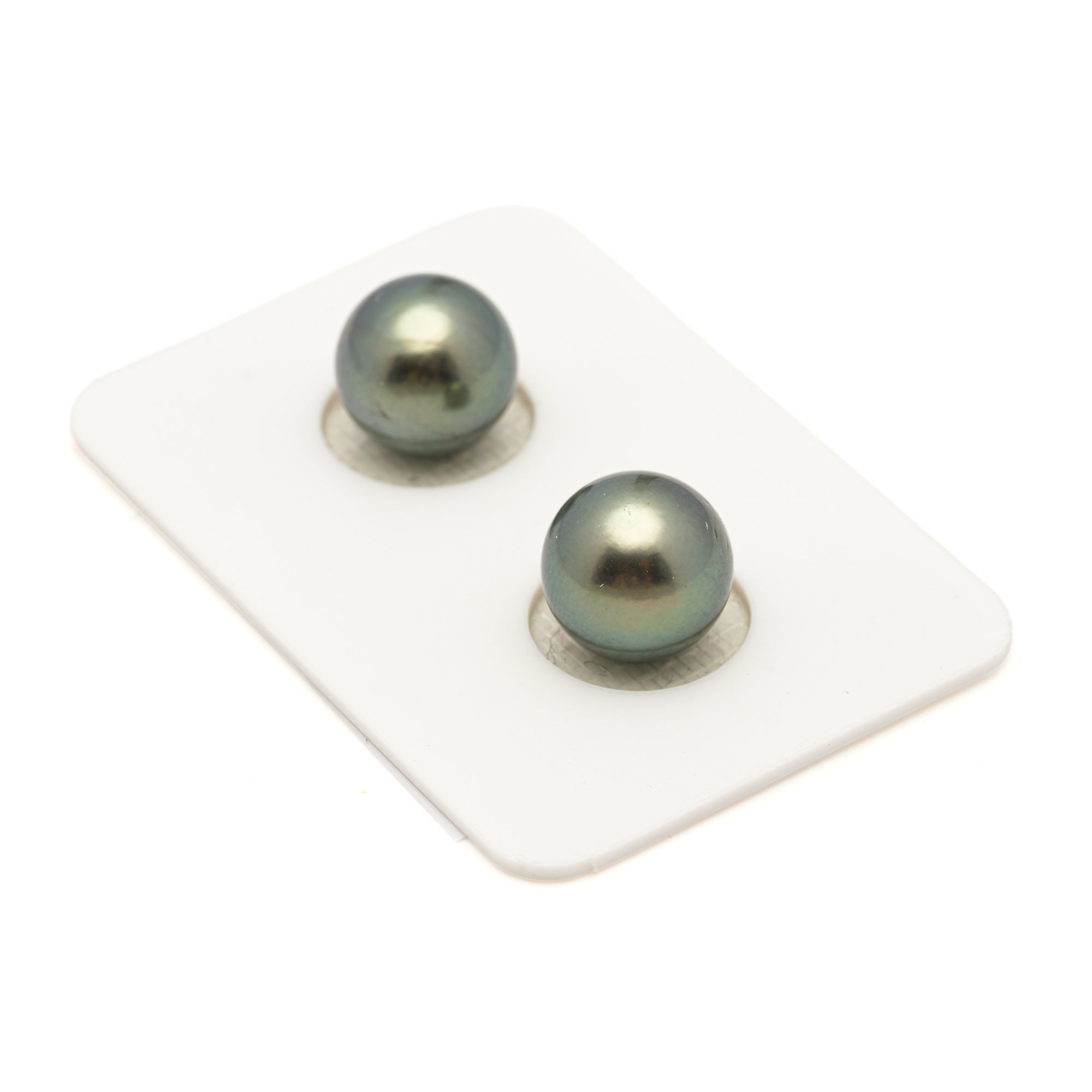 2pcs Green 10.4-10.5mm - RSR AA/AAA Quality Tahitian Pearl Pair ER1960 LP3