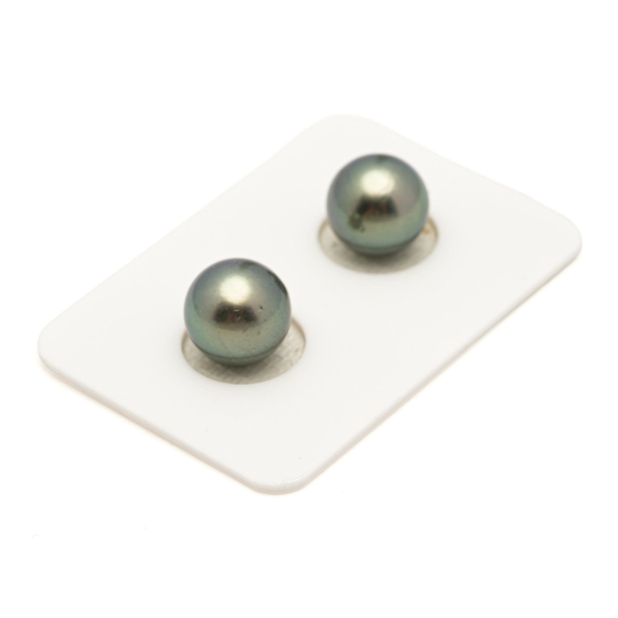 2pcs Green 10.4-10.5mm - RSR AA/AAA Quality Tahitian Pearl Pair ER1960 LP3