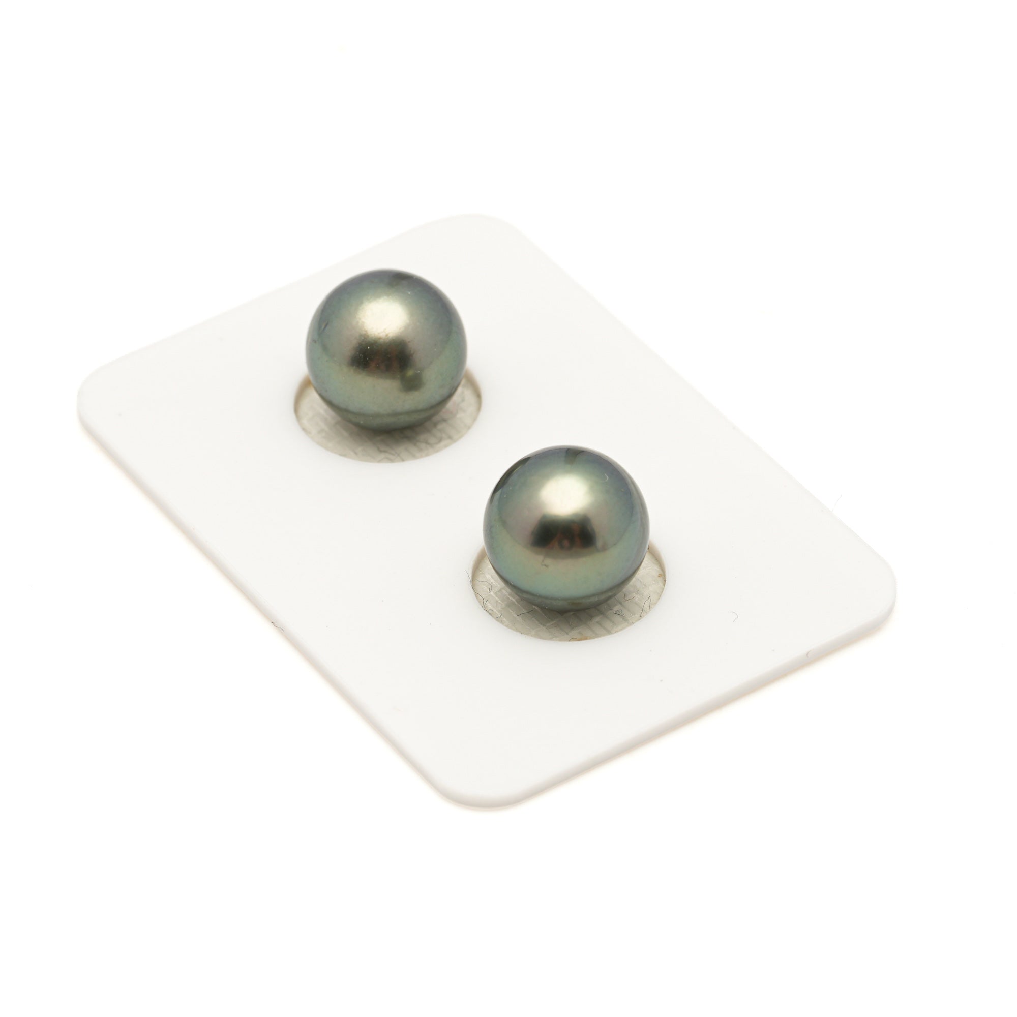 2pcs Green 10.4-10.5mm - RSR AA/AAA Quality Tahitian Pearl Pair ER1960 LP3