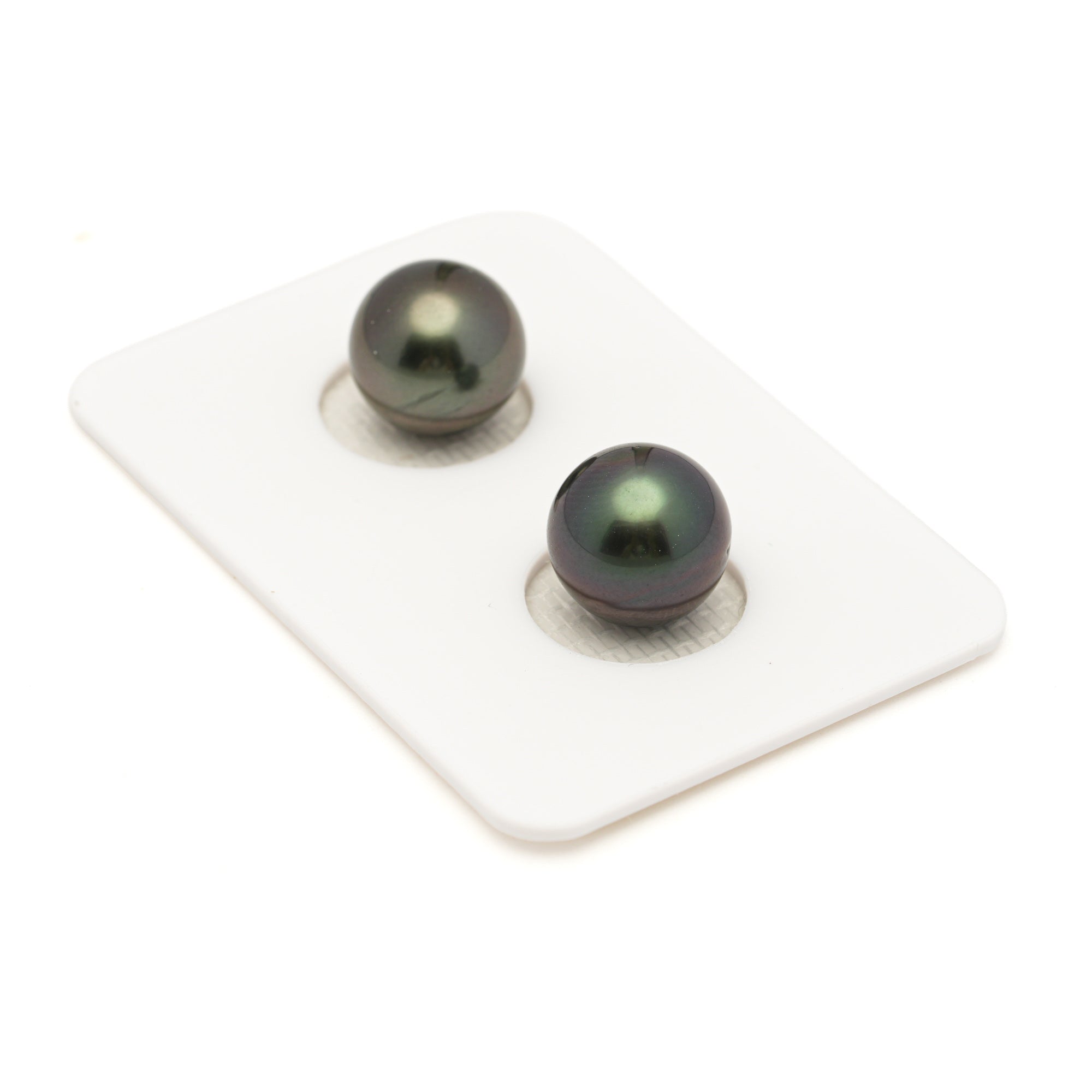 2pcs Dark 10.1mm - RSR AAA/AA Quality Tahitian Pearl Pair ER1963 LP3