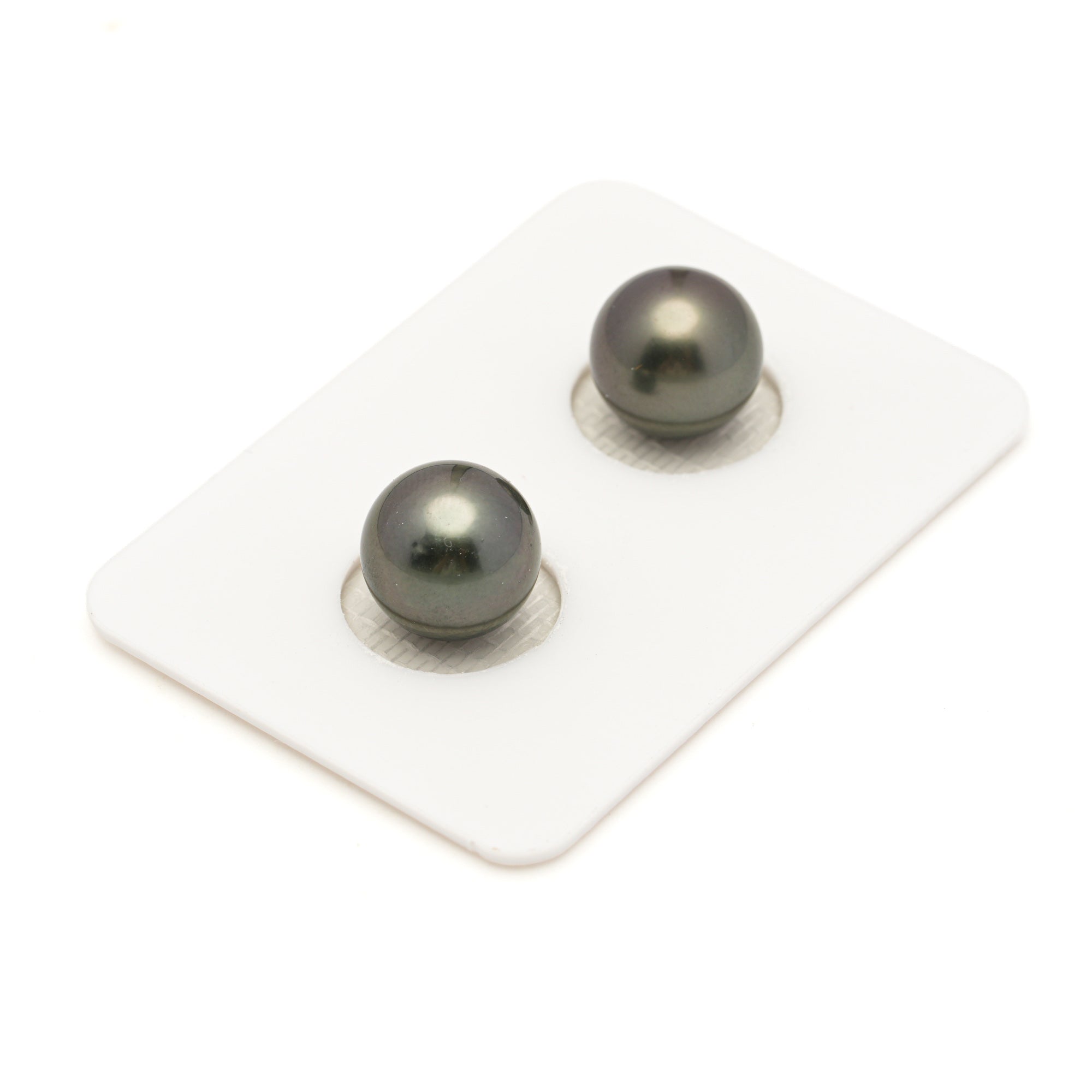 2pcs Dark Green 10.1mm - RSR AAA/AA Quality Tahitian Pearl Pair ER1964 LP3