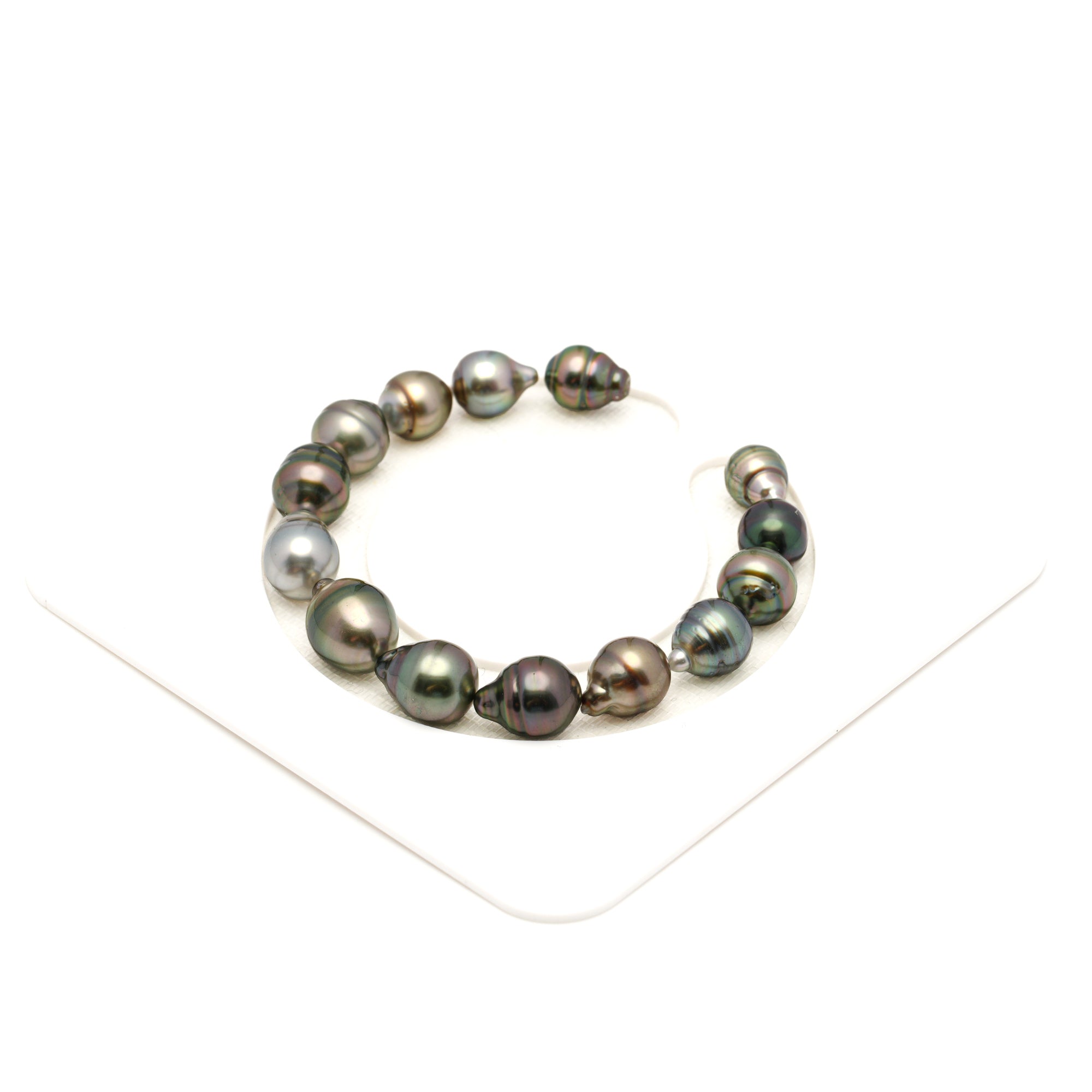 14pcs "High Luster" Multicolor 8-11mm - SB AAA/AA Quality Tahitian Pearl Bracelet BR2123 THMIX1