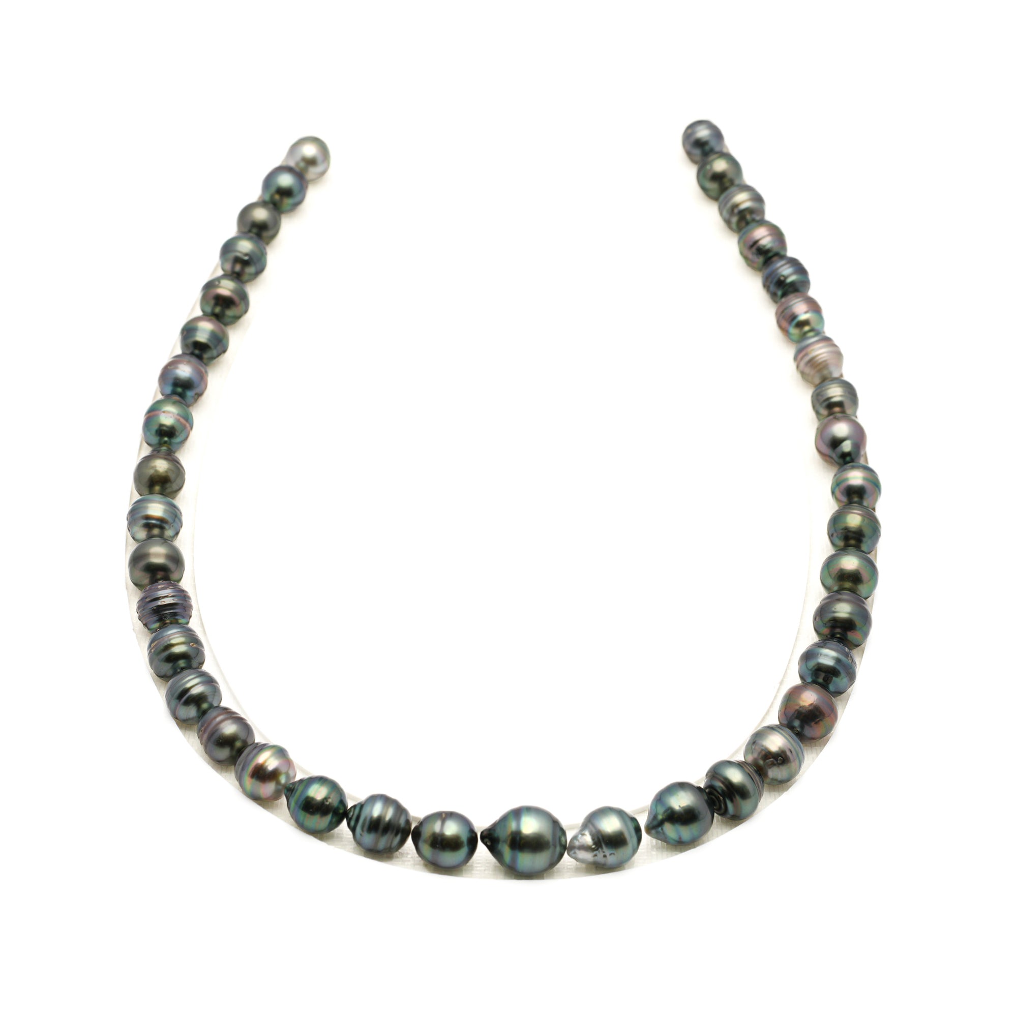 39pcs Green Mix 7-11mm - CL AAA/AA Quality Tahitian Pearl Necklace NL1758 LP1
