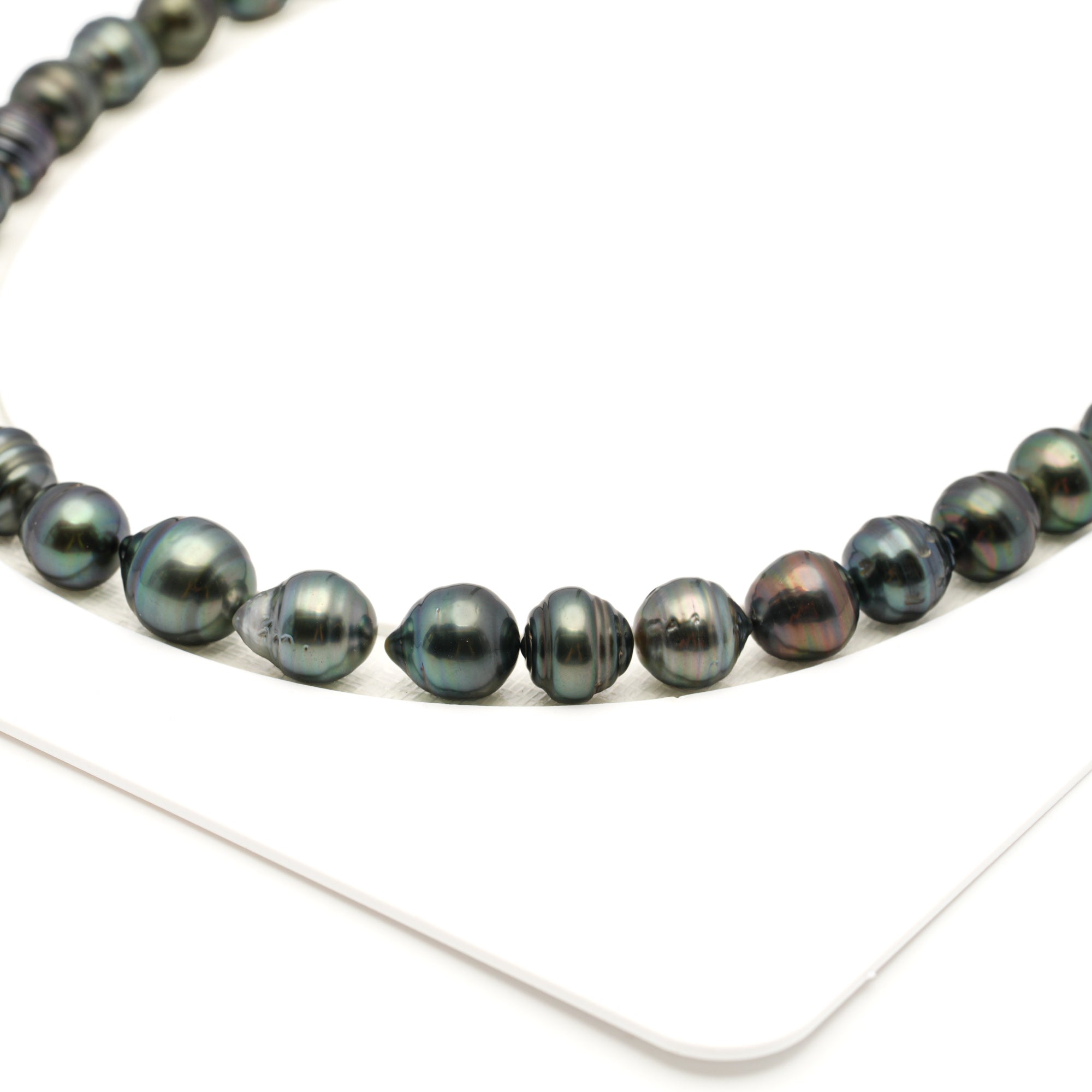 39pcs Green Mix 7-11mm - CL AAA/AA Quality Tahitian Pearl Necklace NL1758 LP1