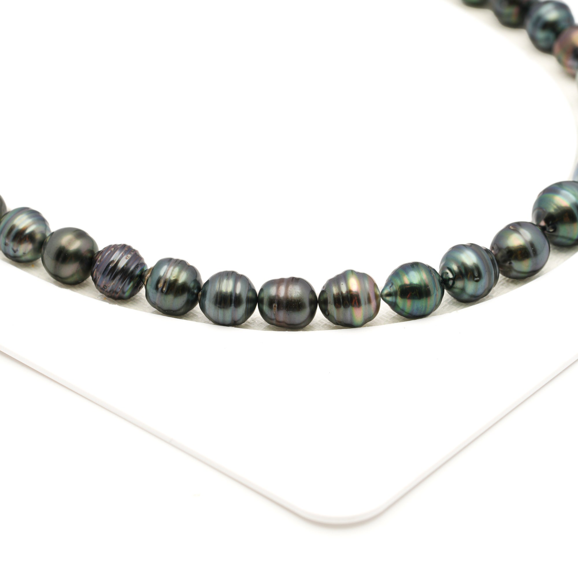 39pcs Green Mix 7-11mm - CL AAA/AA Quality Tahitian Pearl Necklace NL1758 LP1