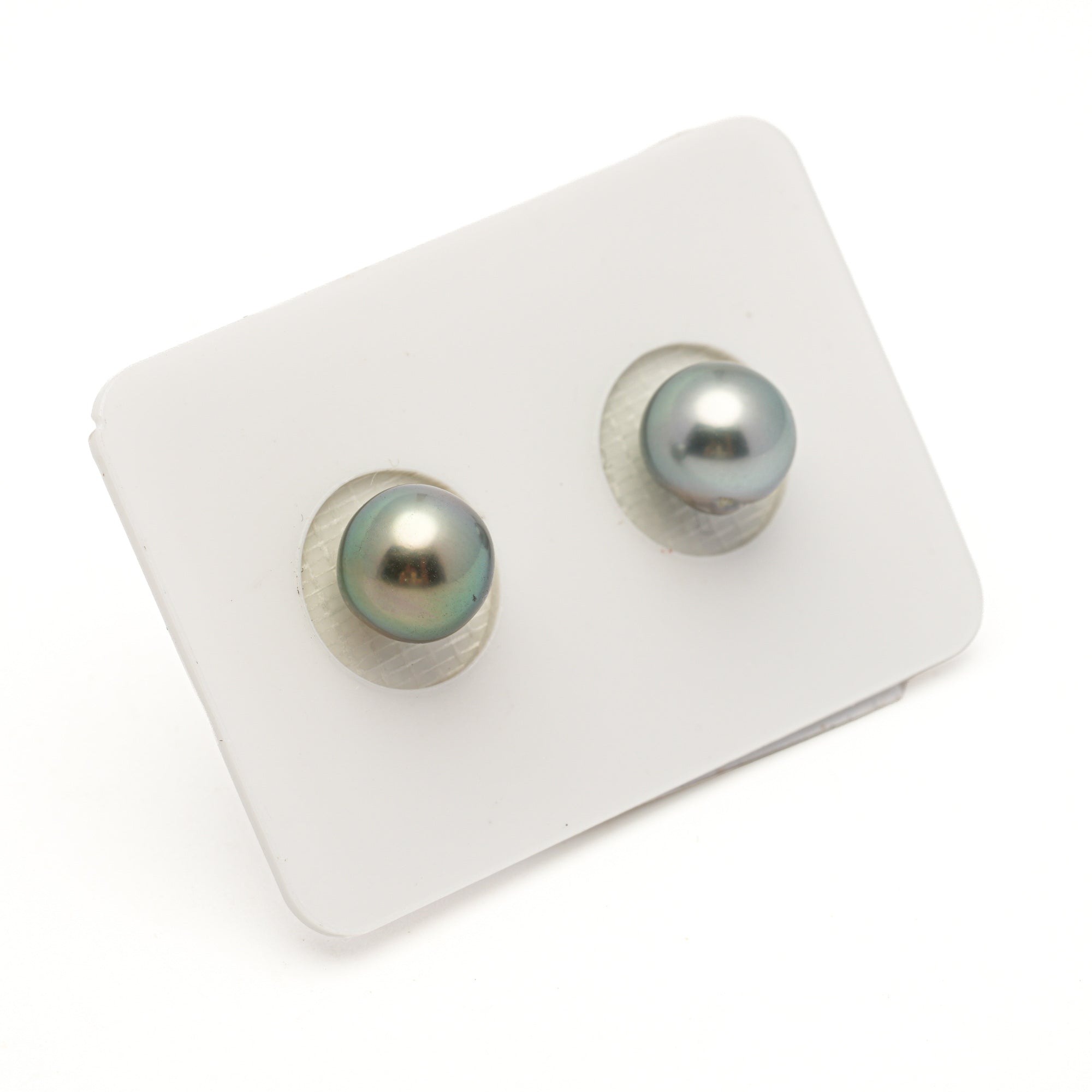 2pcs Light Green 8.6-8.8mm - SR/NR AAA/AA Quality Tahitian Pearl Pair ER1967 LP3