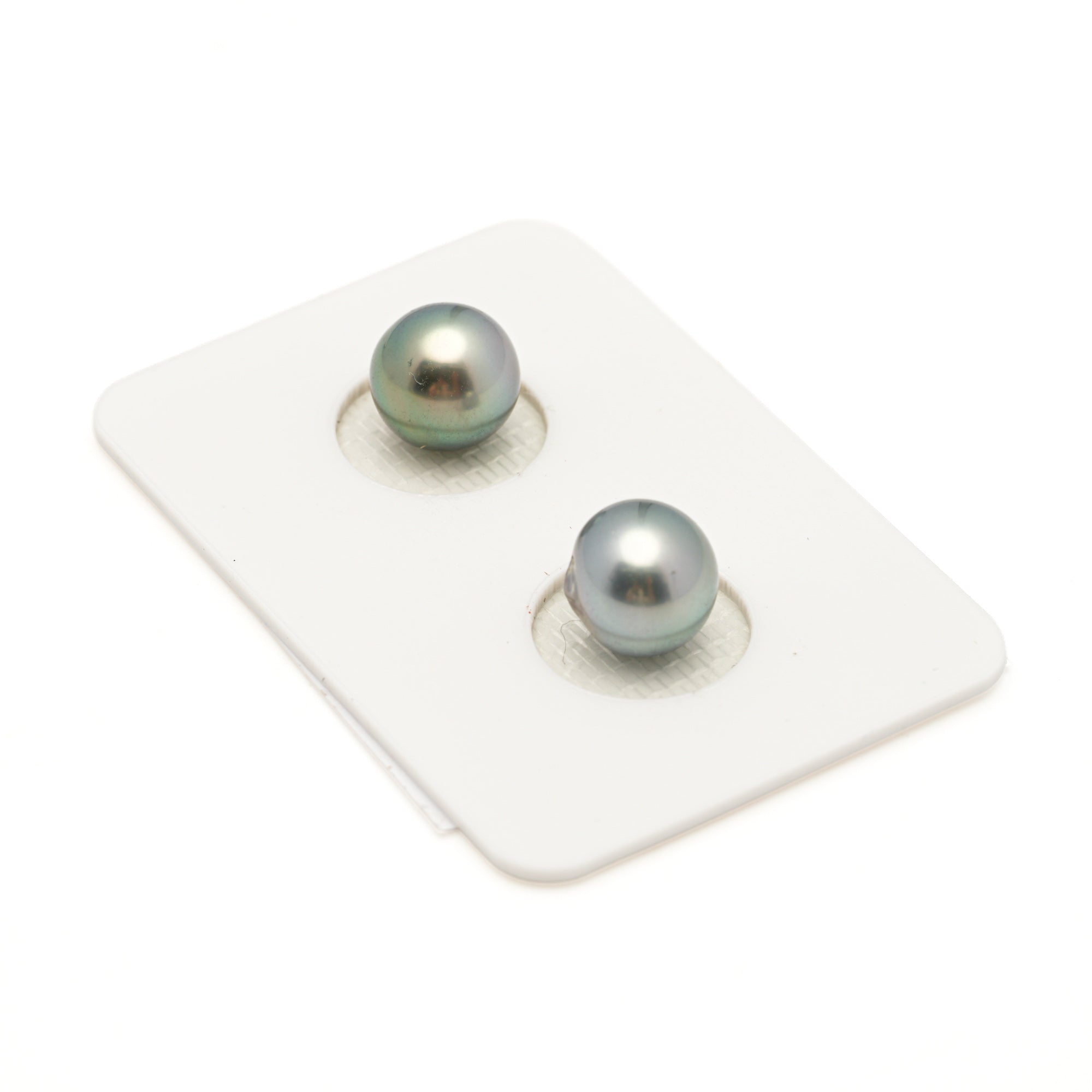 2pcs Light Green 8.6-8.8mm - SR/NR AAA/AA Quality Tahitian Pearl Pair ER1967 LP3