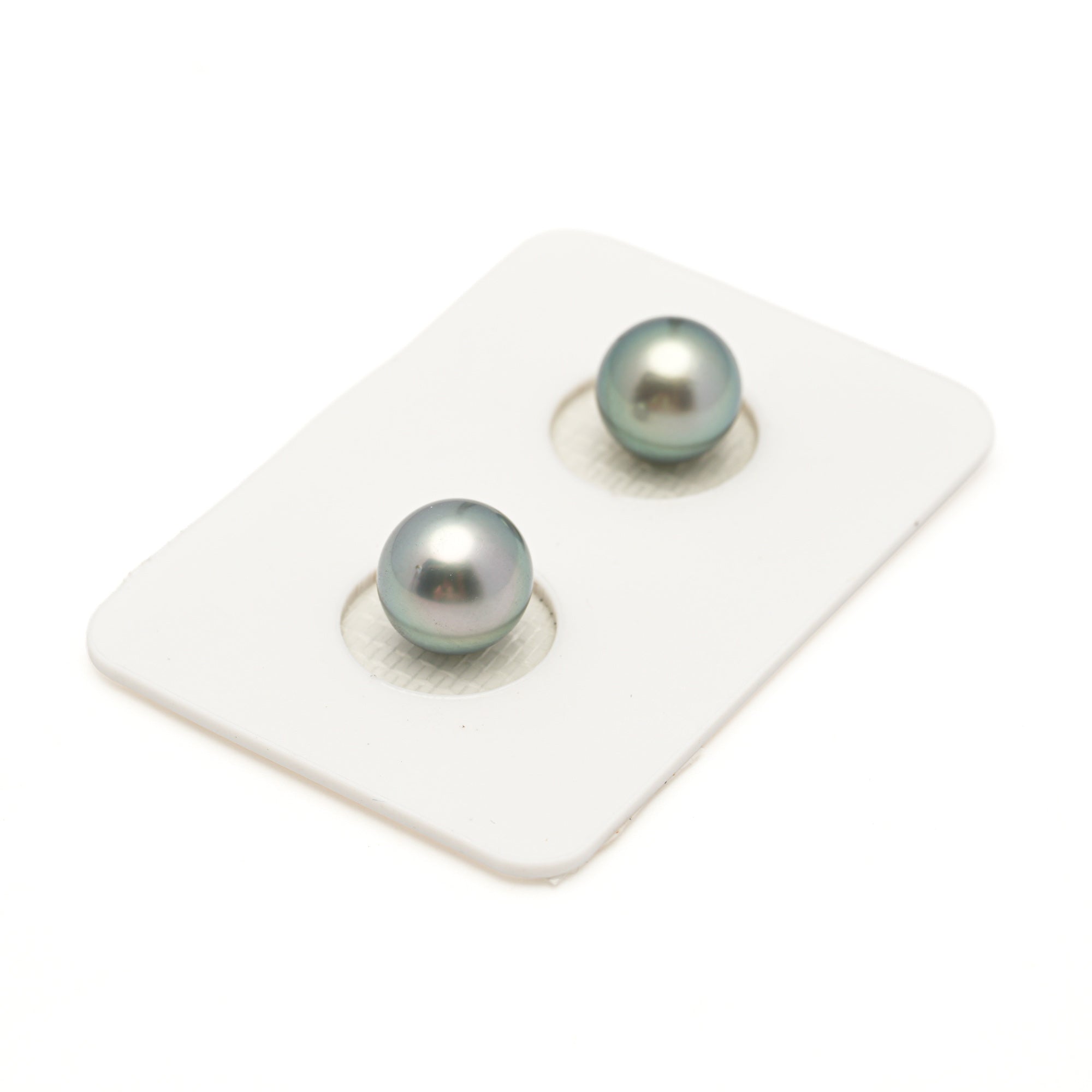 2pcs Light Green 8.6-8.8mm - SR/NR AAA/AA Quality Tahitian Pearl Pair ER1967 LP3