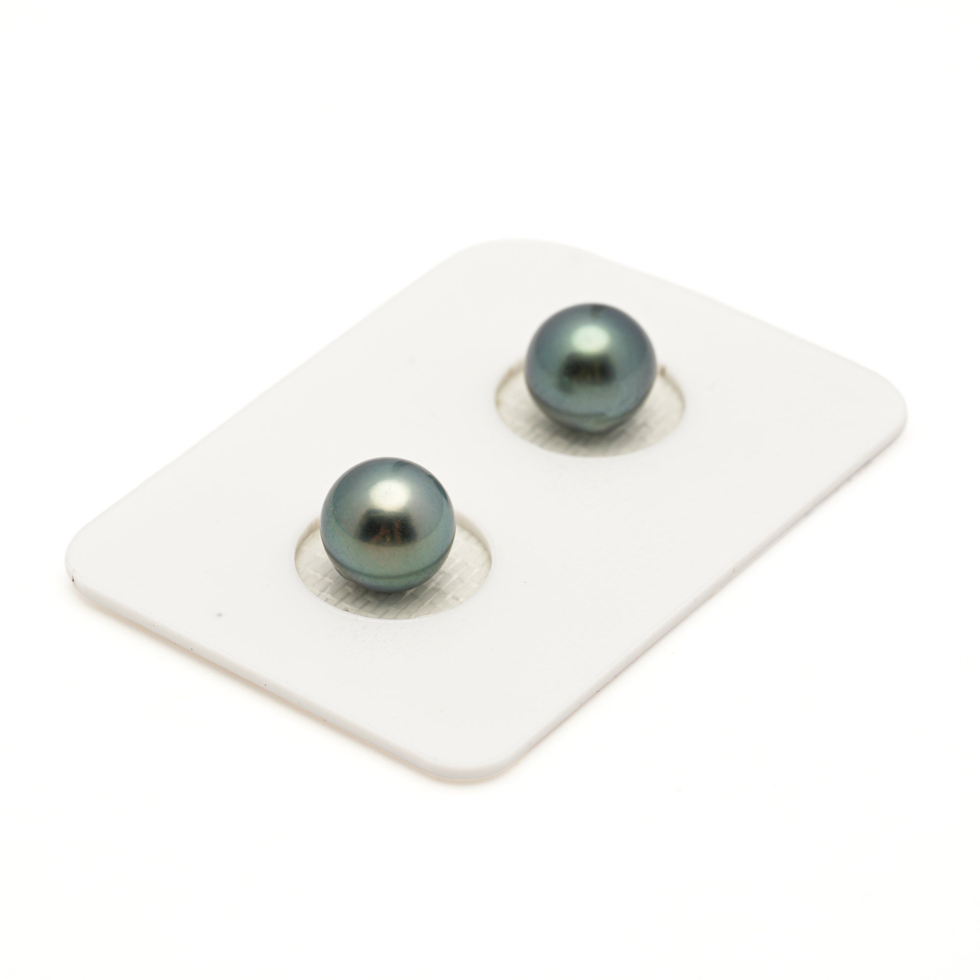 2pcs Light Green 8.3mm - RSR AAA/AA Quality Tahitian Pearl Pair ER1973 LP3
