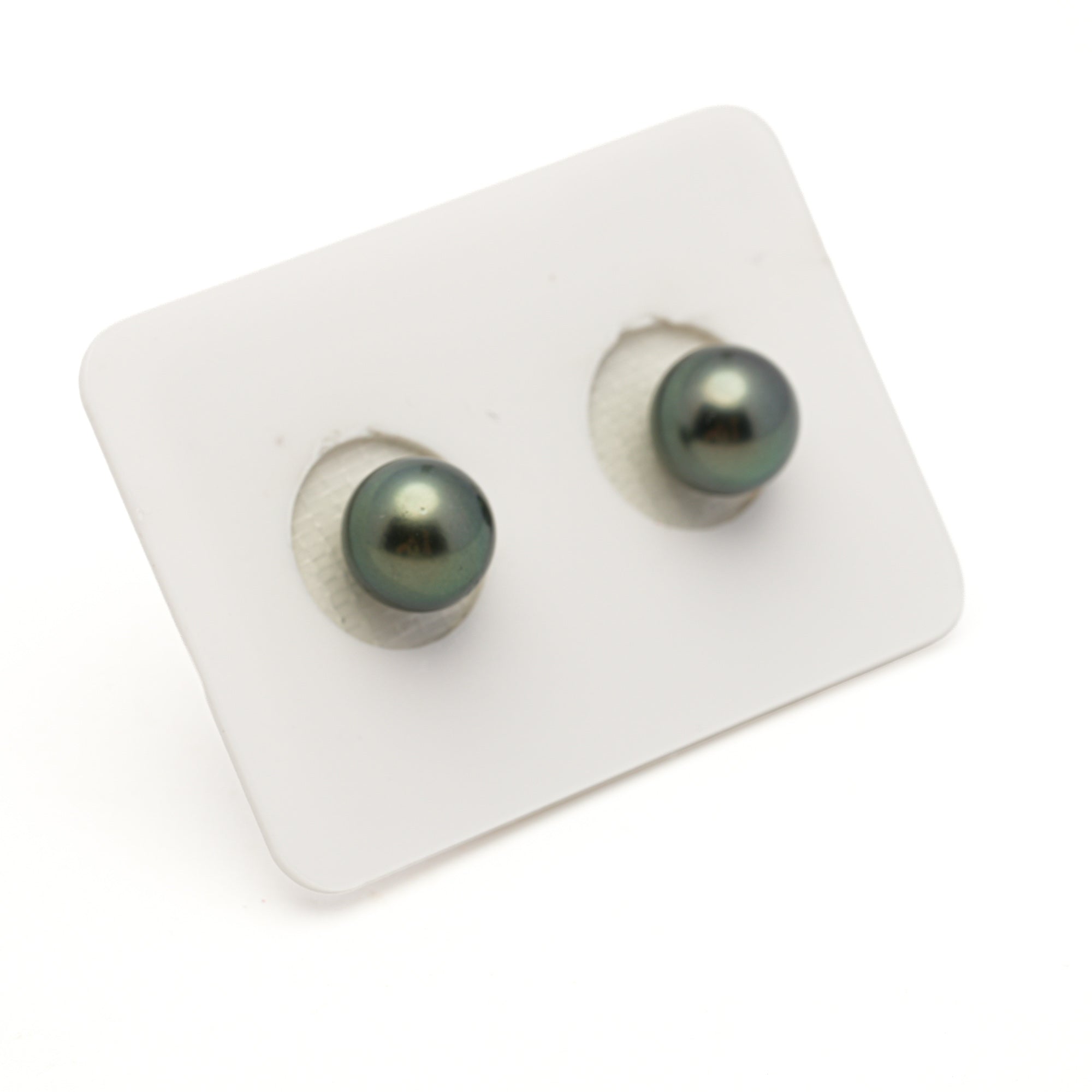 2pcs Green 8.6mm - RSR AAA Quality Tahitian Pearl Pair ER1974 LP3