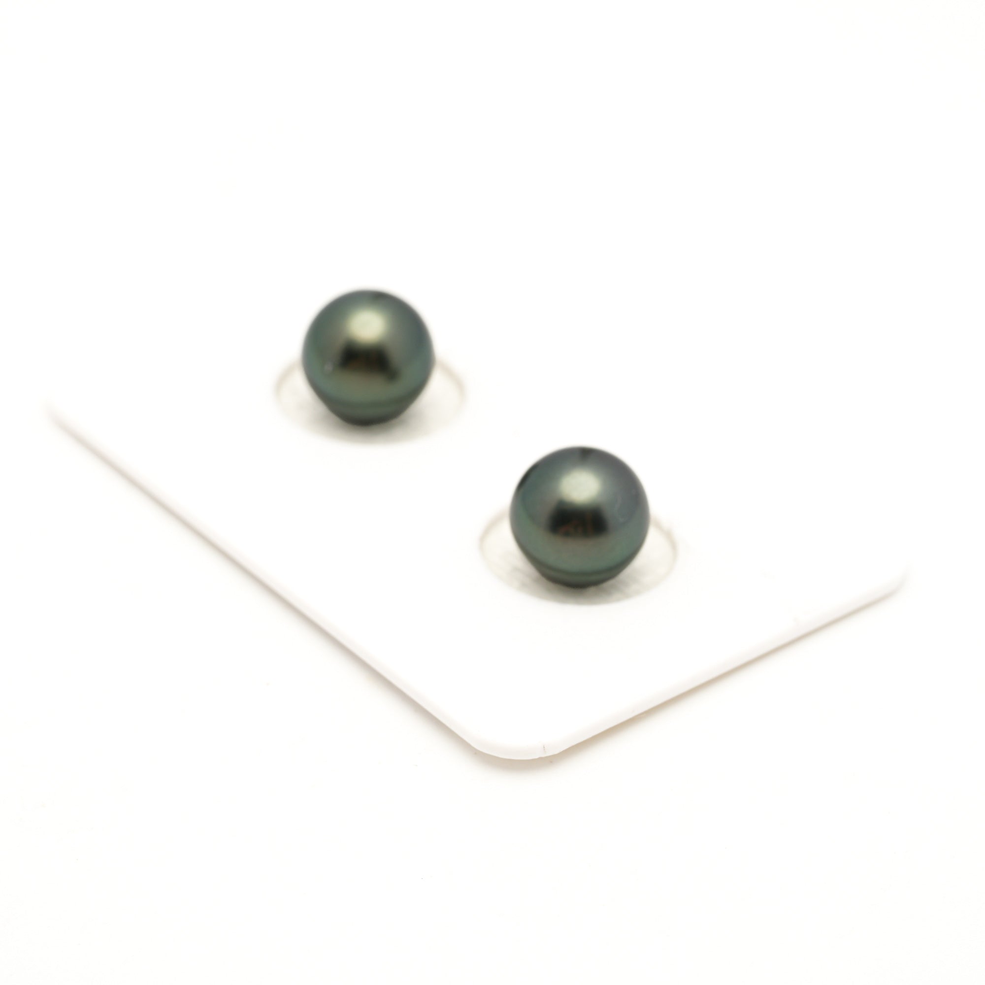 2pcs Green 8.6mm - RSR AAA Quality Tahitian Pearl Pair ER1974 LP3