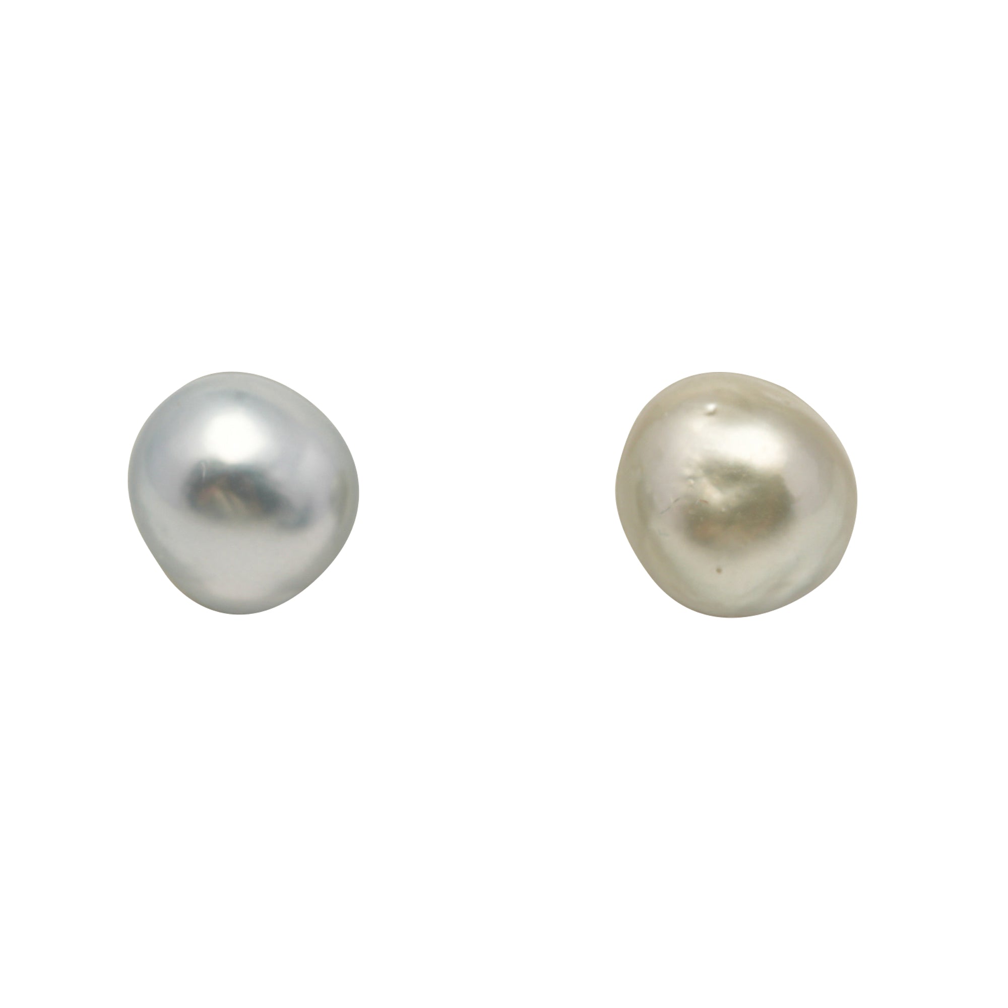 2pcs Silver Light 9.9-10.1mm - BQ AAA Quality Tahitian Pearl Pair ER1979 LP3