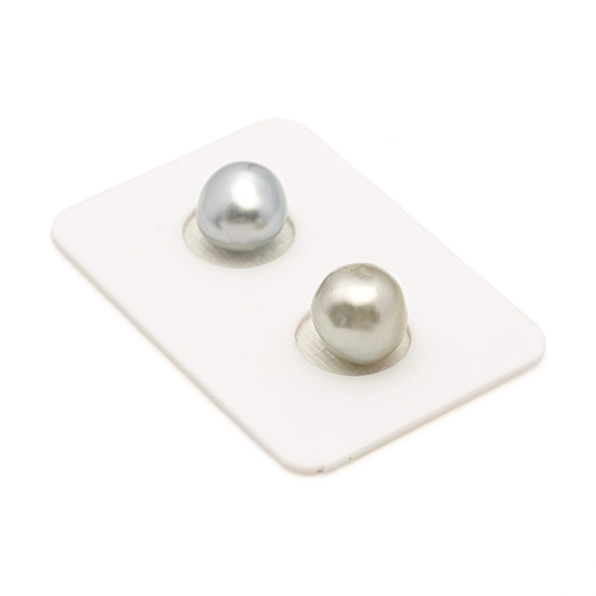 2pcs Silver Light 9.9-10.1mm - BQ AAA Quality Tahitian Pearl Pair ER1979 LP3