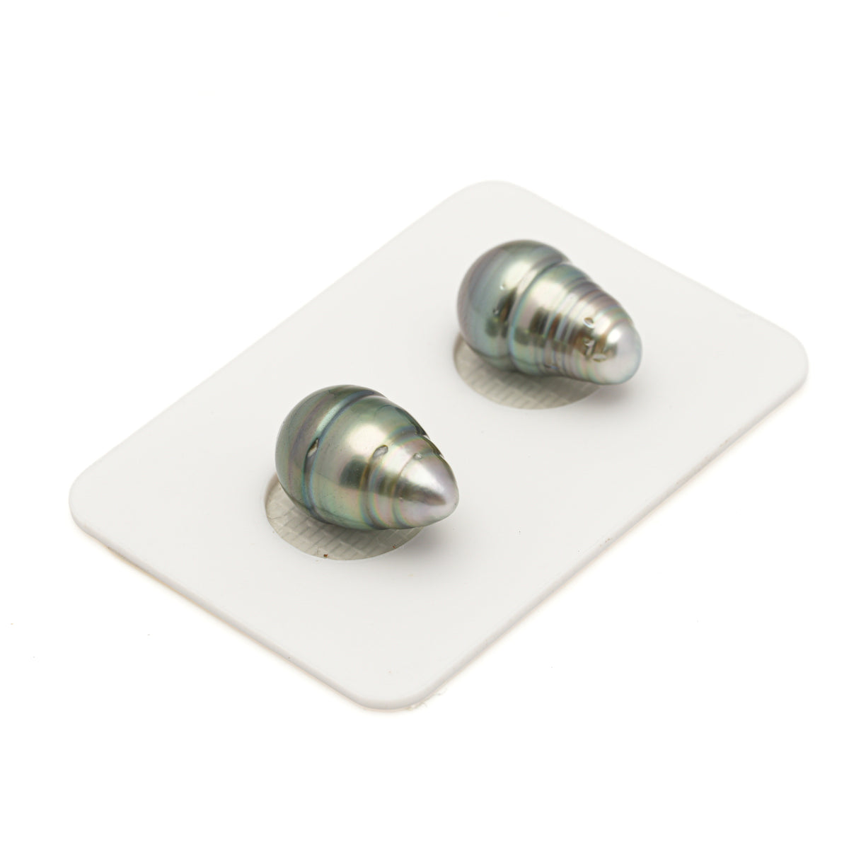 2pcs Green 10-10.1mm - SB/CL AAA/AA Quality Tahitian Pearl Pair ER1981 LP5