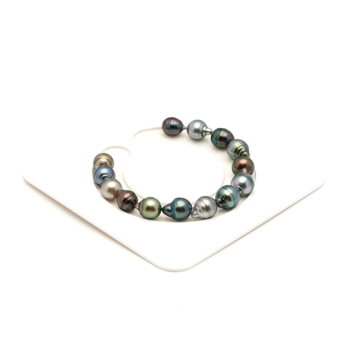 14pcs "High Luster" Multicolor 8-10mm - SB/CL AAA/AA Quality Tahitian Pearl Bracelet BR2544 LP5