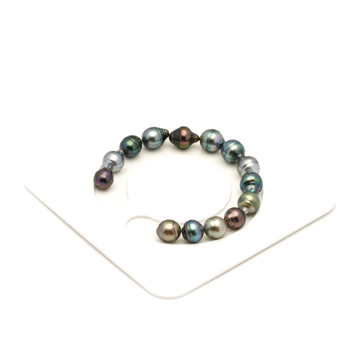 14pcs "High Luster" Multicolor 8-10mm - SB/CL AAA/AA Quality Tahitian Pearl Bracelet BR2544 LP5