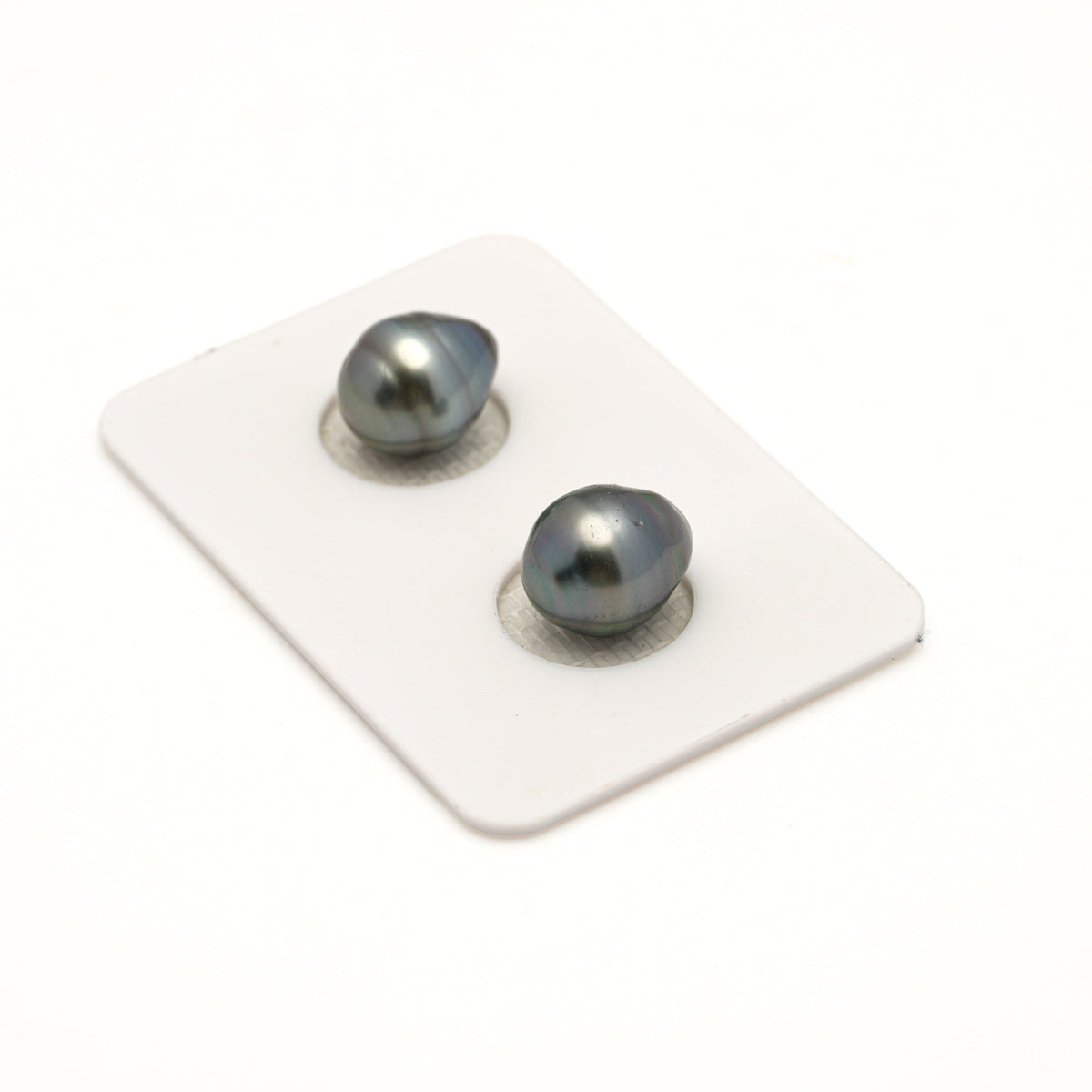 2pcs Silver Blue 9.2mm - SB/CL AAA/AA Quality Tahitian Pearl Pair ER1982 LP5