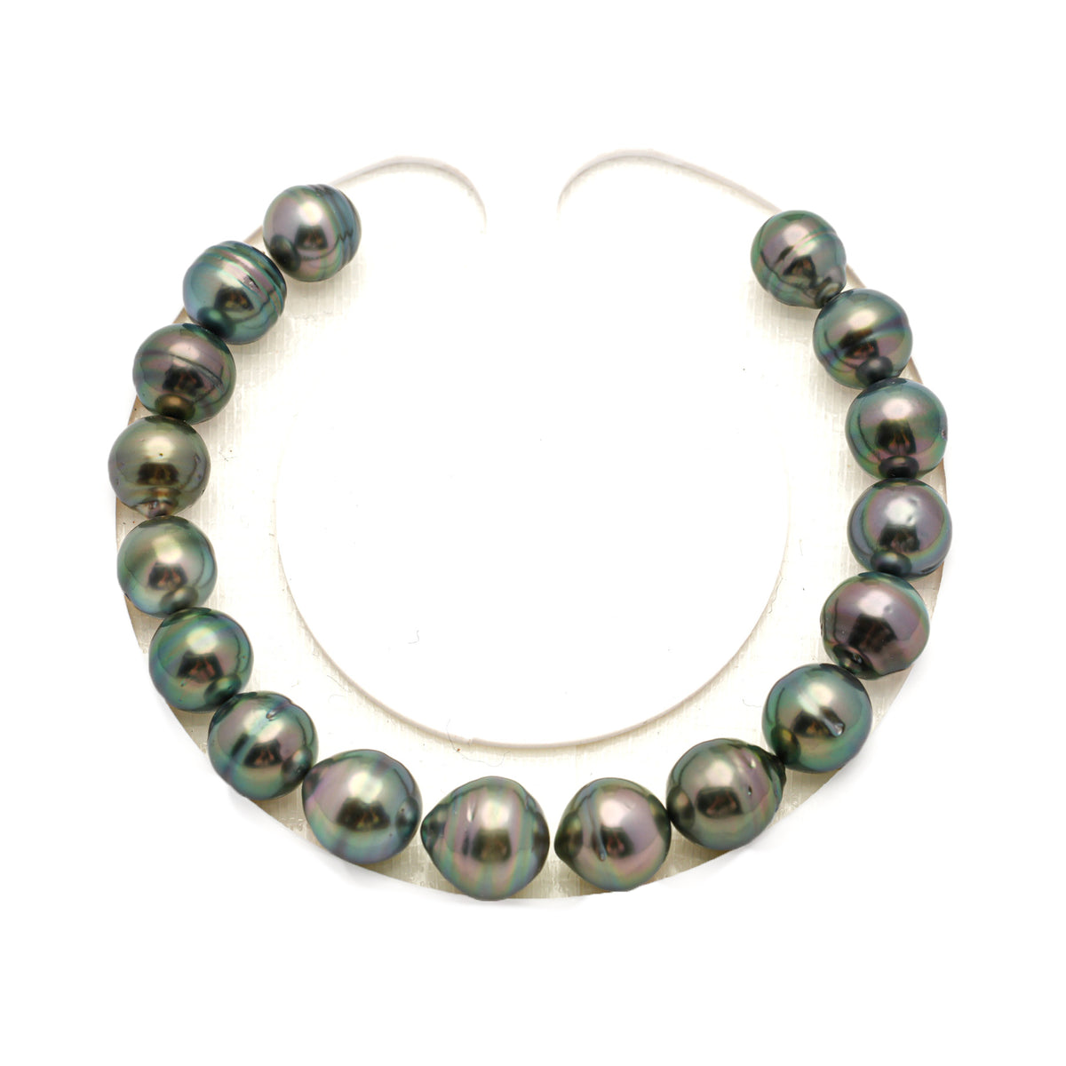 17pcs Peacock Green 8-10mm - SB/CL AAA/AA Quality Tahitian Pearl Bracelet BR2543 LP5