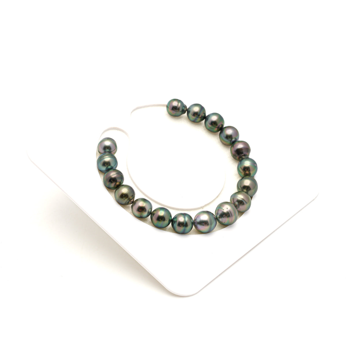 17pcs Peacock Green 8-10mm - SB/CL AAA/AA Quality Tahitian Pearl Bracelet BR2543 LP5