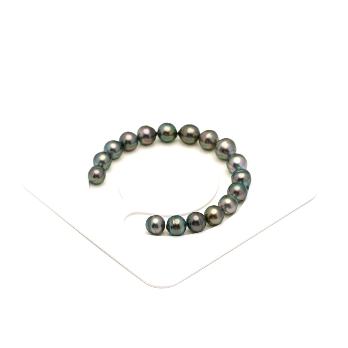 17pcs Peacock Green 8-10mm - SB/CL AAA/AA Quality Tahitian Pearl Bracelet BR2543 LP5