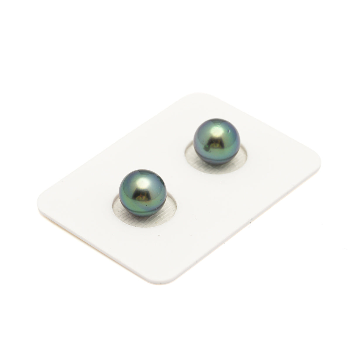 2pcs Blue Green 9.1mm - SR AA/AAA Quality Tahitian Pearl Pair ER1983 LP5