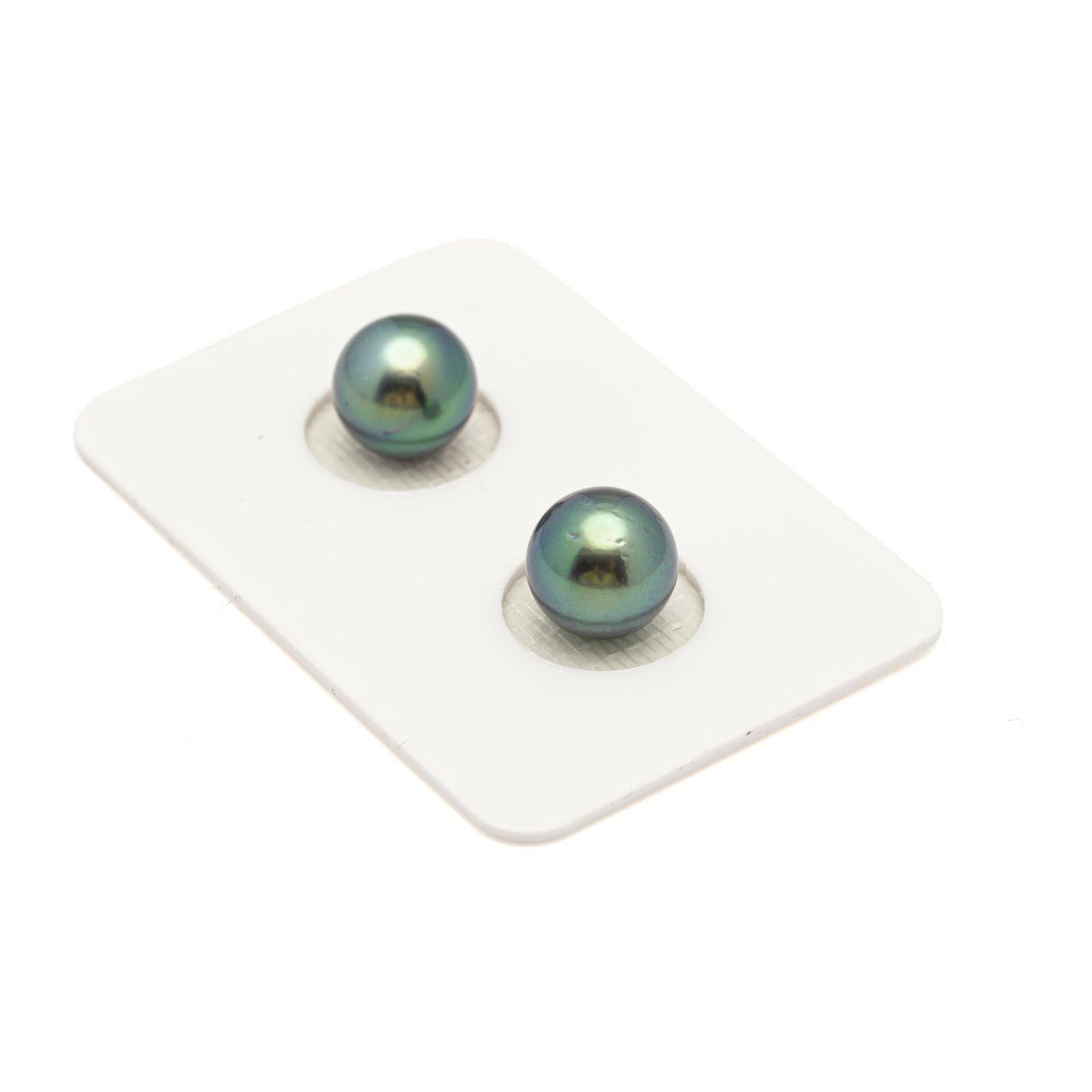 2pcs Blue Green 9.1mm - SR AA/AAA Quality Tahitian Pearl Pair ER1983 LP5