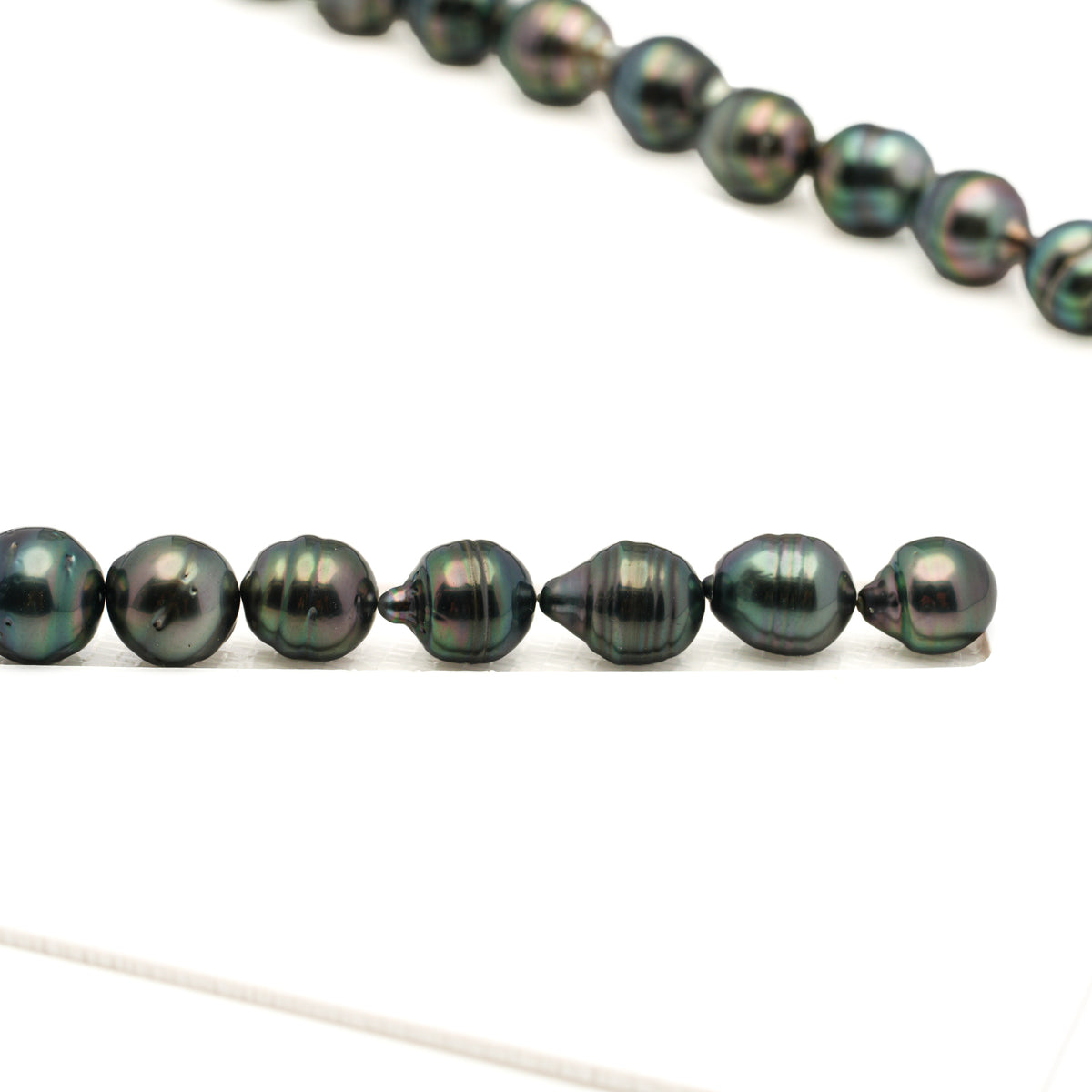 42pcs Peacock Green 8-10mm - CL AA/AAA Quality Tahitian Pearl Necklace NL1806 LP5 LP5