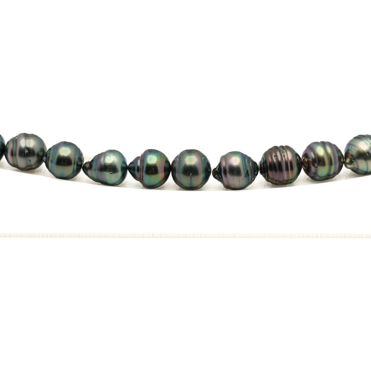 42pcs Peacock Green 8-10mm - CL AA/AAA Quality Tahitian Pearl Necklace NL1806 LP5 LP5