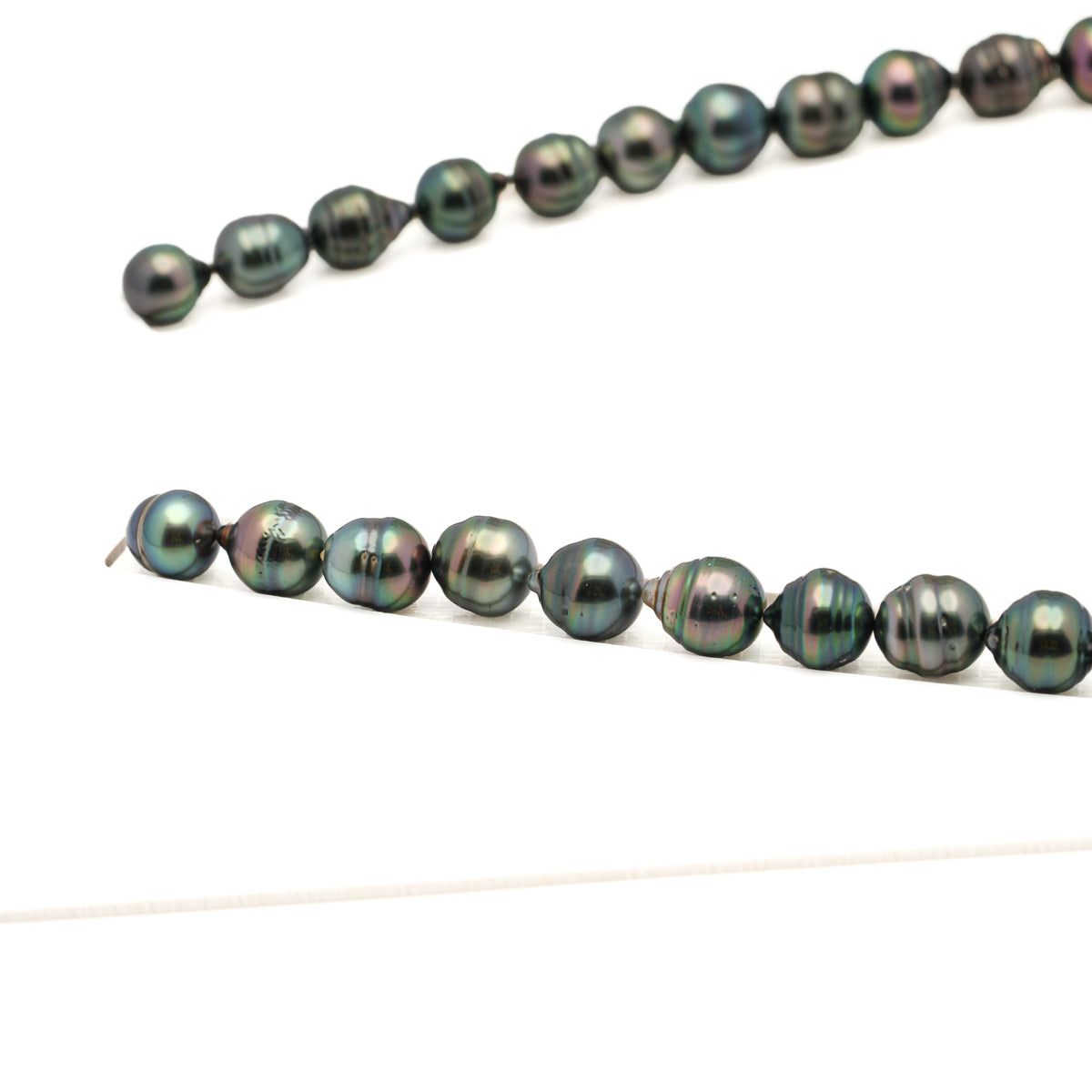 42pcs Peacock Green 8-10mm - CL AA/AAA Quality Tahitian Pearl Necklace NL1806 LP5 LP5