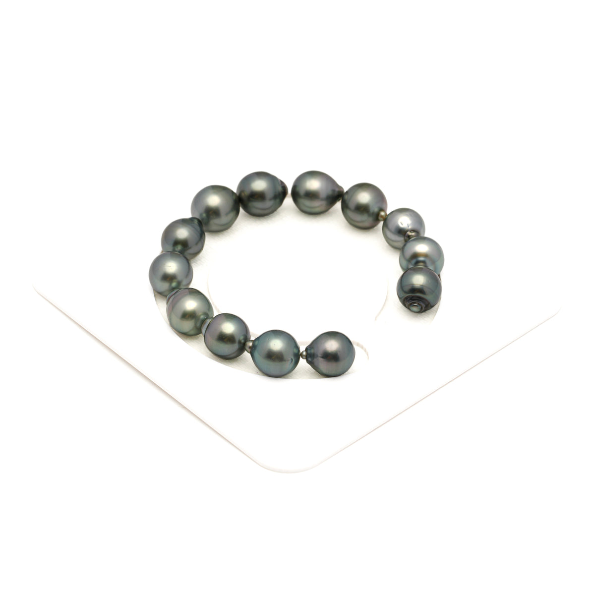 13pcs Blue Green 11-12mm - SB AAA Quality Tahitian Pearl Bracelet BR2566 LP5