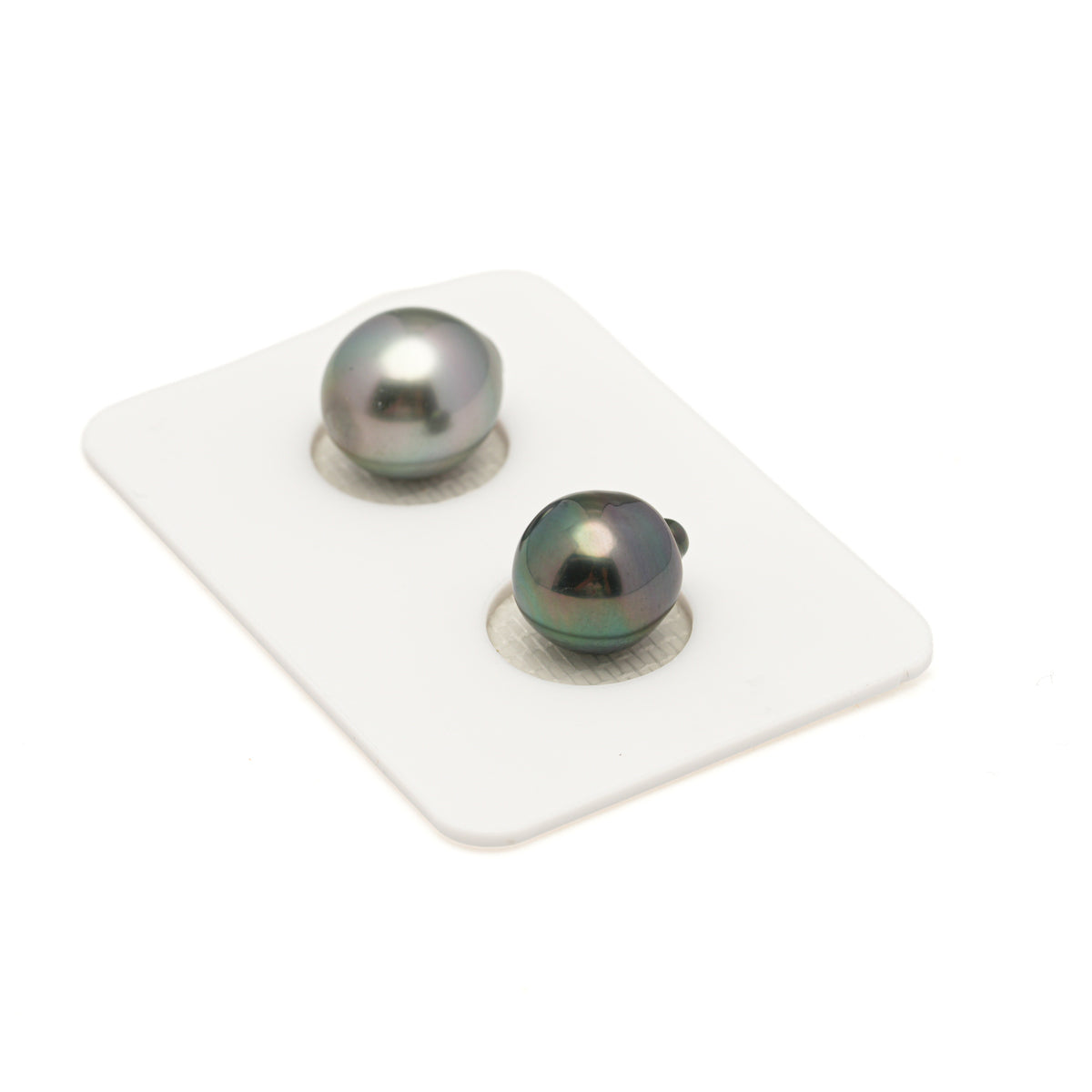 2pcs Green Cherry 9.7-10.5mm - SB AAA Quality Tahitian Pearl Pair ER1997 LP5