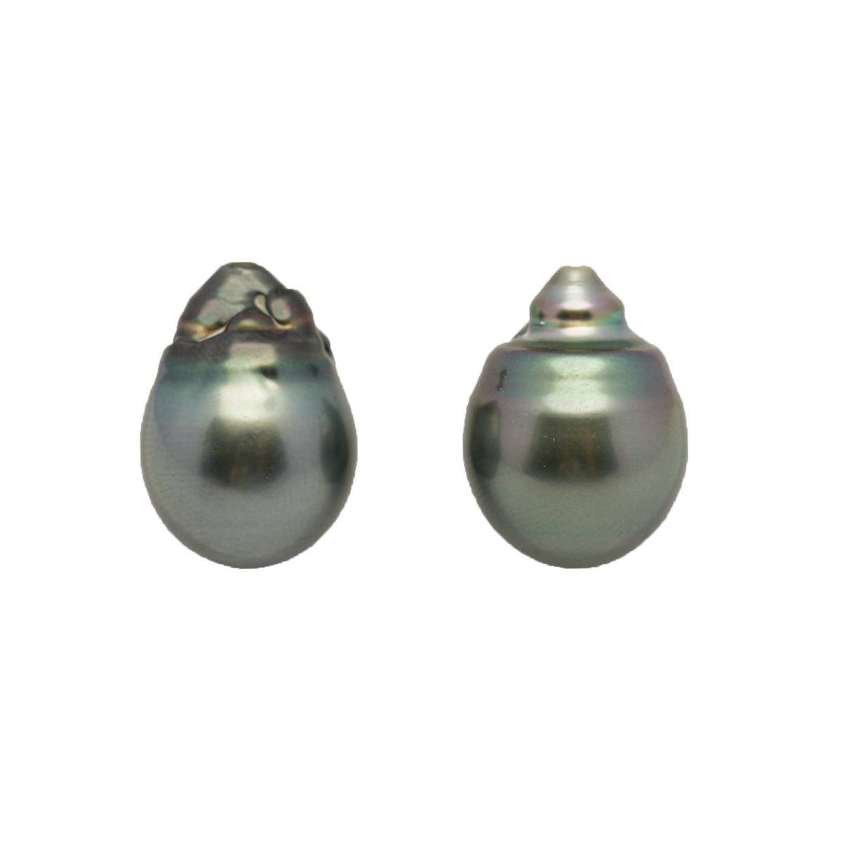 2pcs Green 13.5-13.9mm - SBQ AAA Quality Tahitian Pearl Pair ER1991 LP5