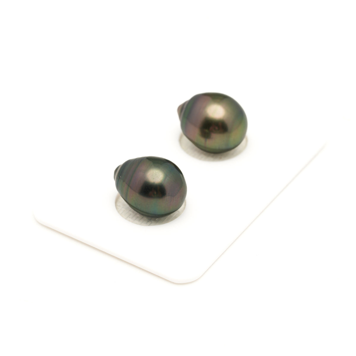 2pcs Green Cherry 10.6-10.9mm - SB AAA Quality Tahitian Pearl Pair ER1998 LP5