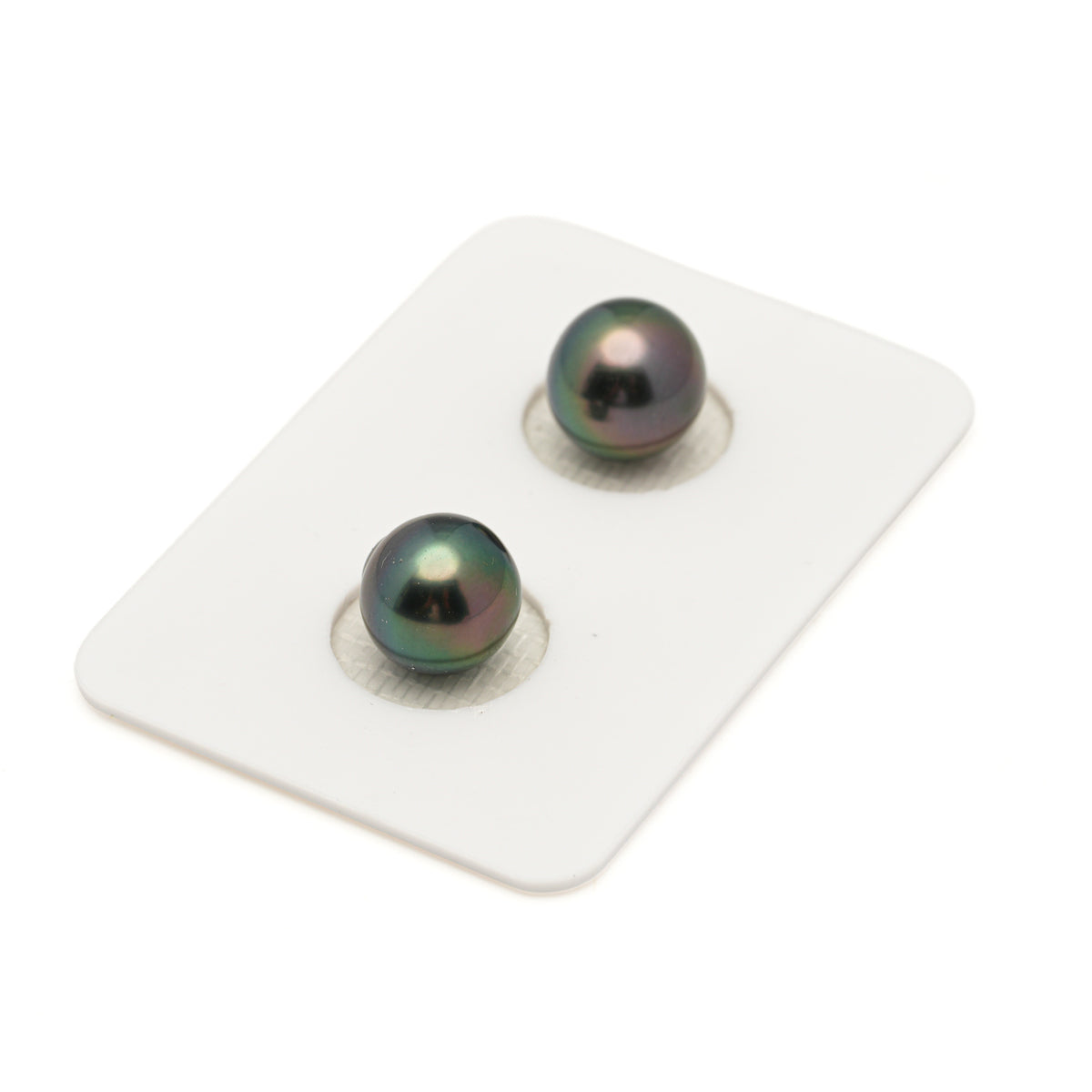 2pcs Green Cherry 9.2-9.5mm - SB AAA/AA Quality Tahitian Pearl Pair ER2001 LP5
